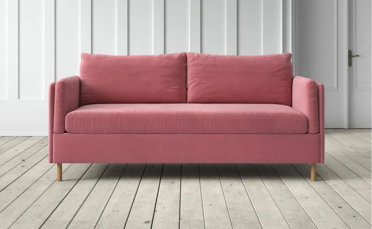 Edwina 2.5-Seater Sofa Bed - Pink, Velvet