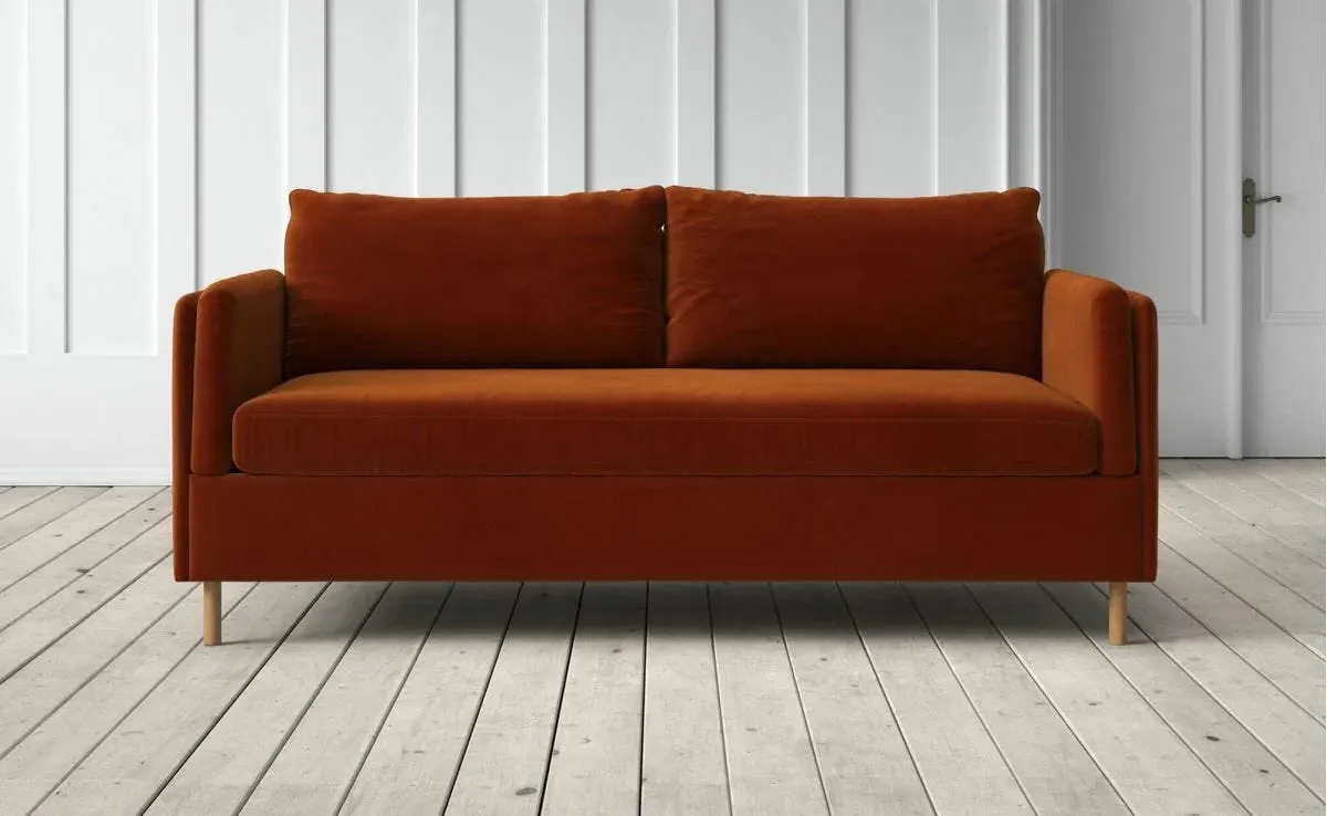 Edwina 2.5-Seater Sofa Bed - Rust, Velvet