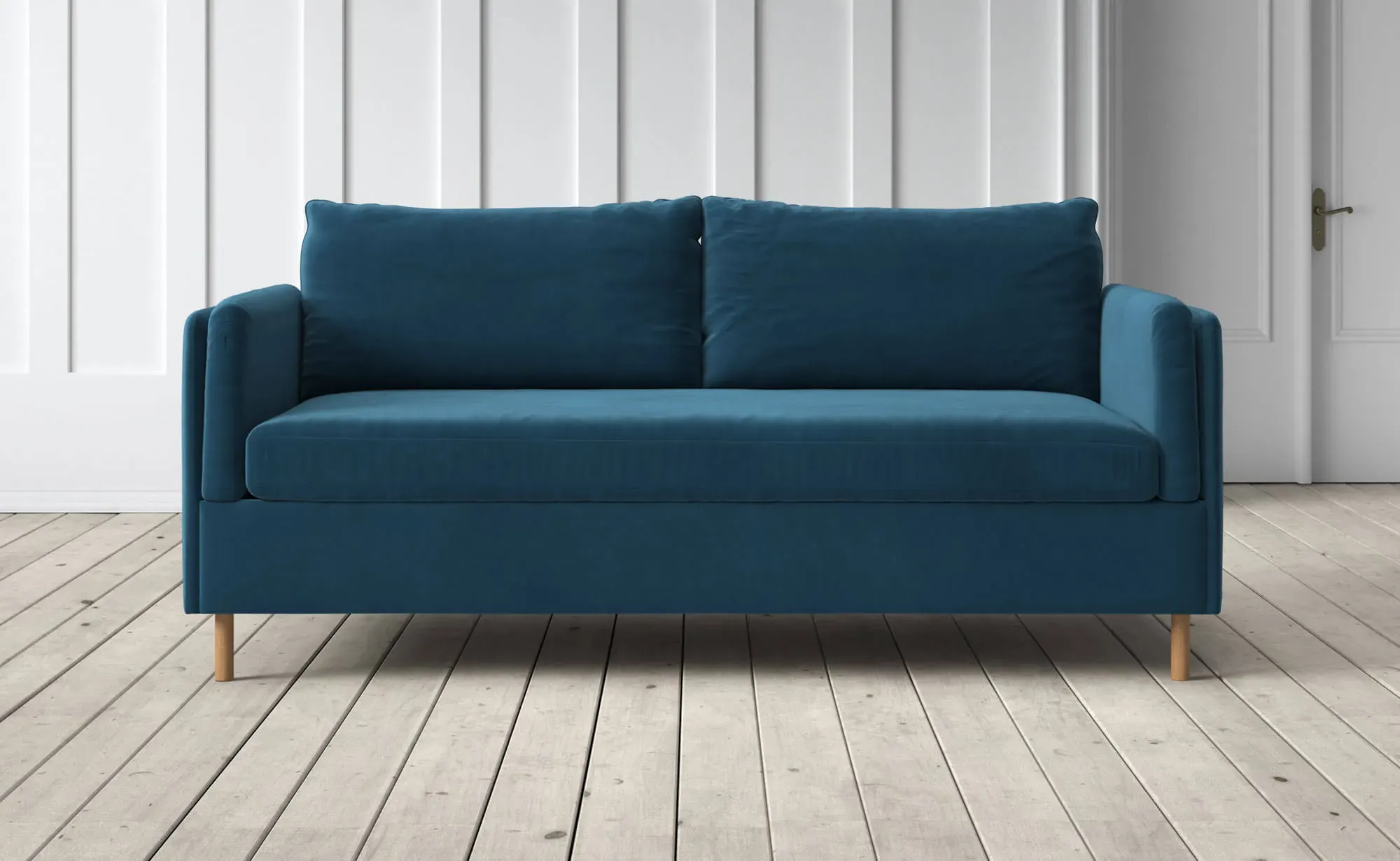 Edwina 3-Seater Sofa Bed - Blue, Lario