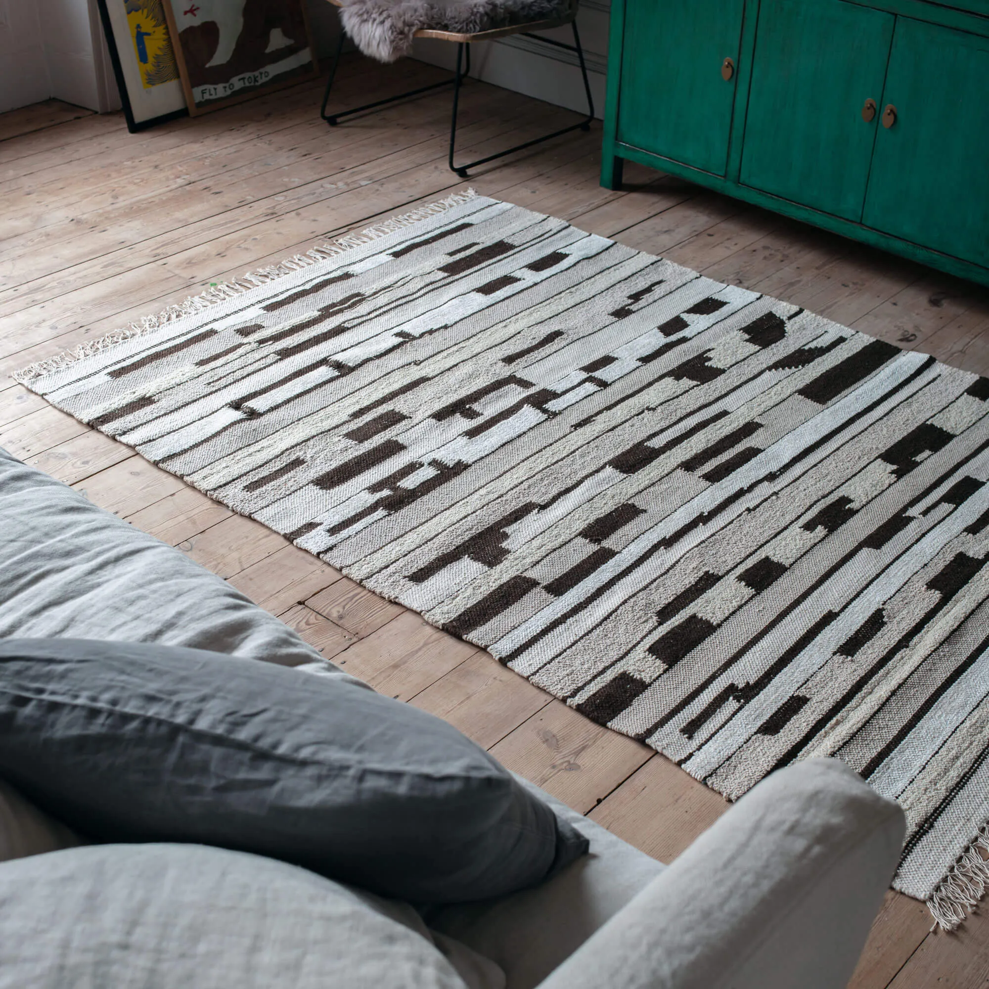 Elda Cotton Rug - Geometric Design image