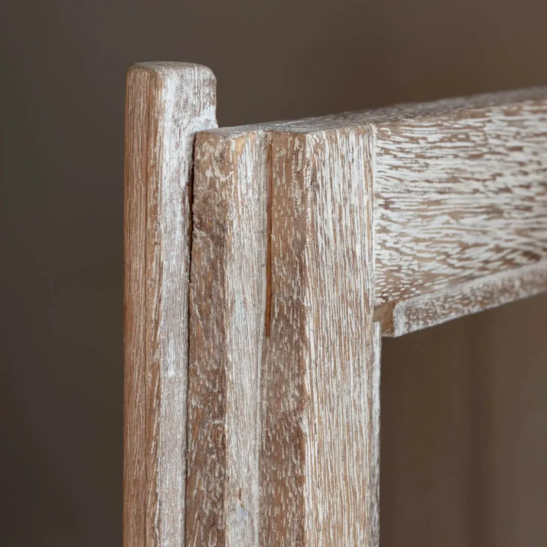 Elliot Wooden and Glass Cabinet - Whitewashed, Mango Wood