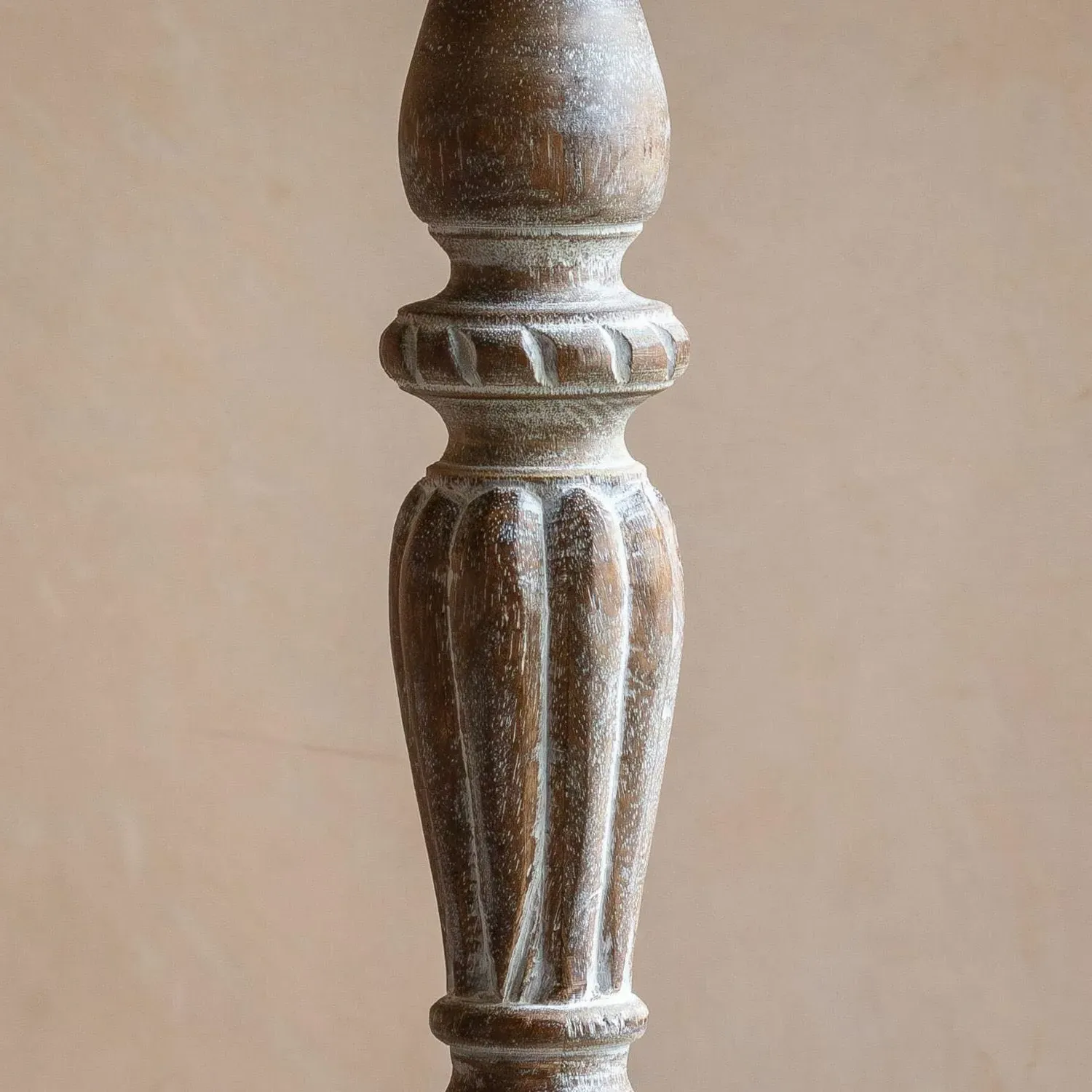 Emilia Table Lamp - Whitewashed, Mango Wood