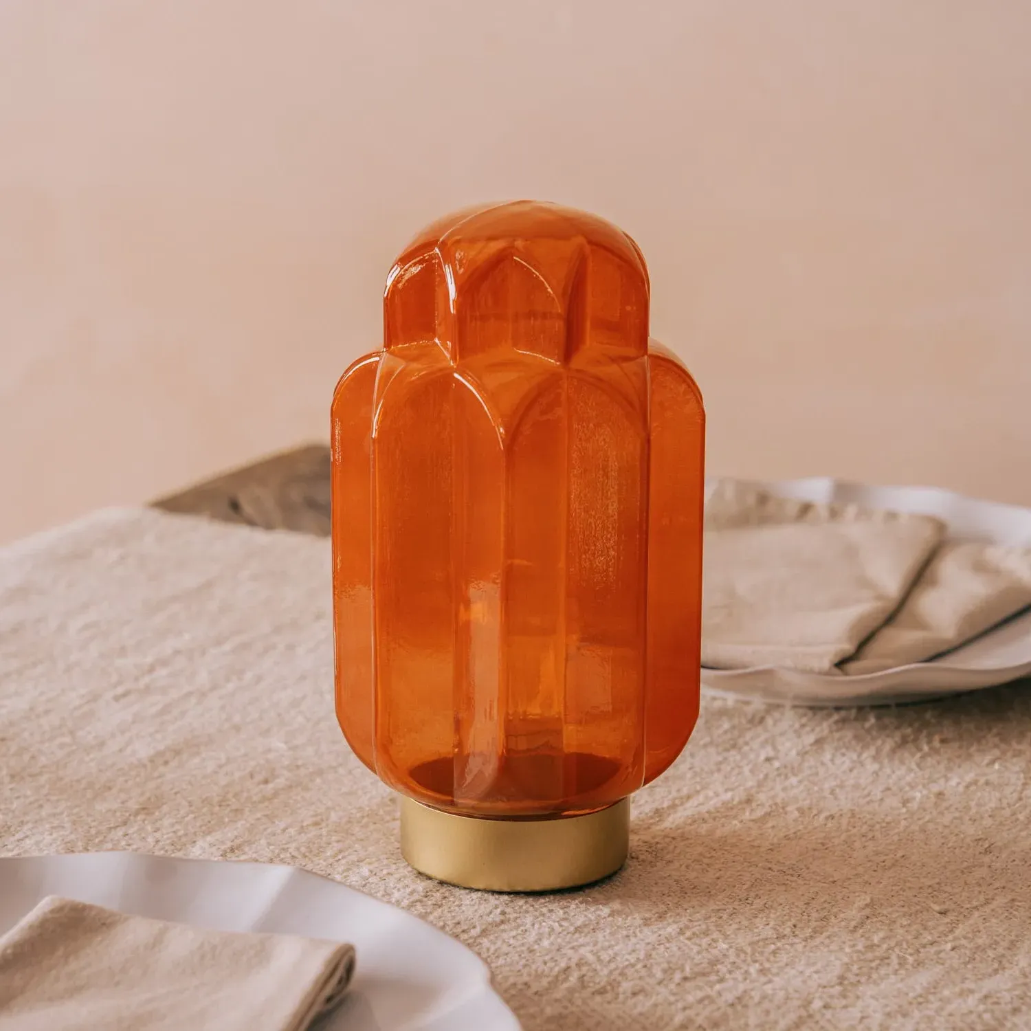 Emmy LED Table Lamp - Orange, Glass