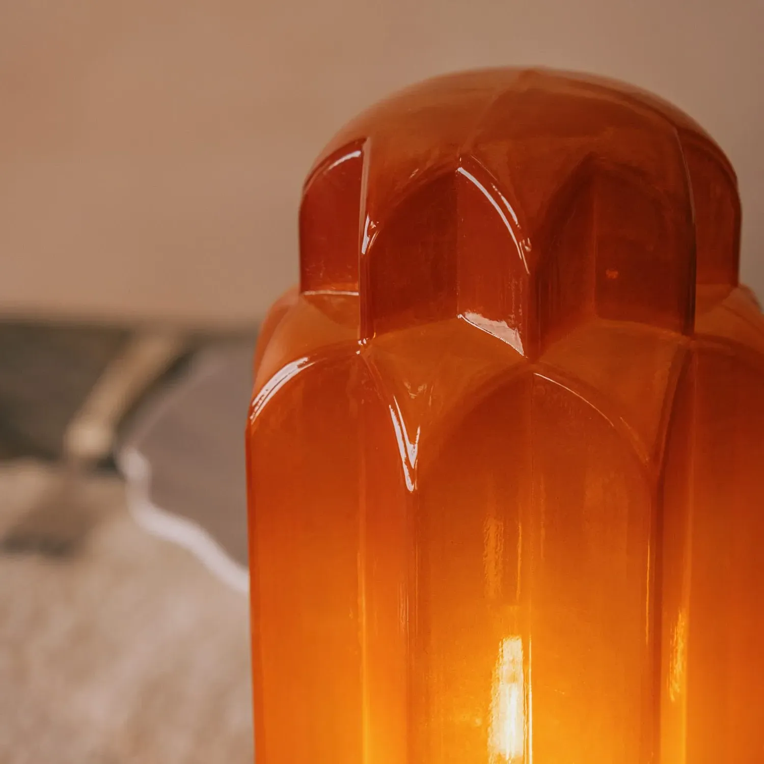 Emmy LED Table Lamp - Orange, Glass