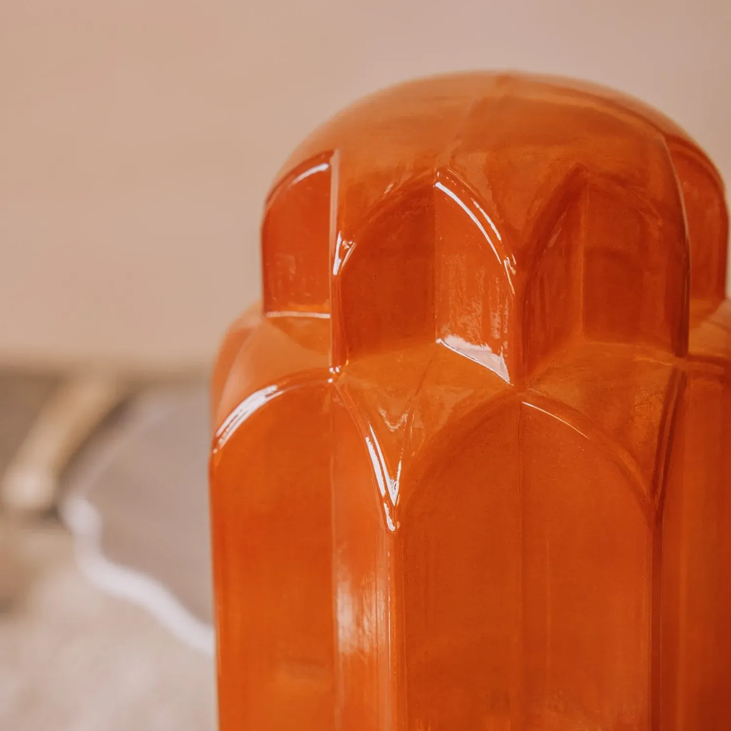 Emmy LED Table Lamp - Orange, Glass