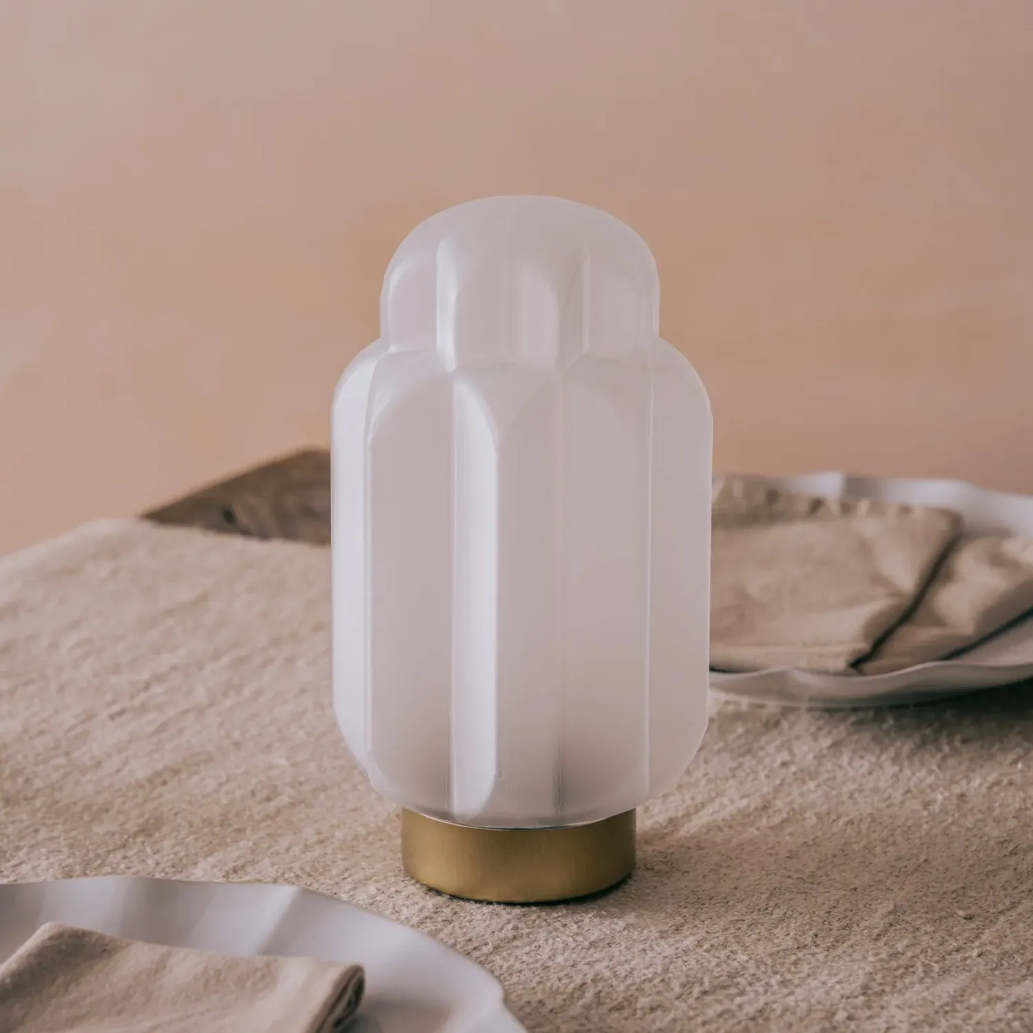 Emmy LED Table Lamp - White, Glass