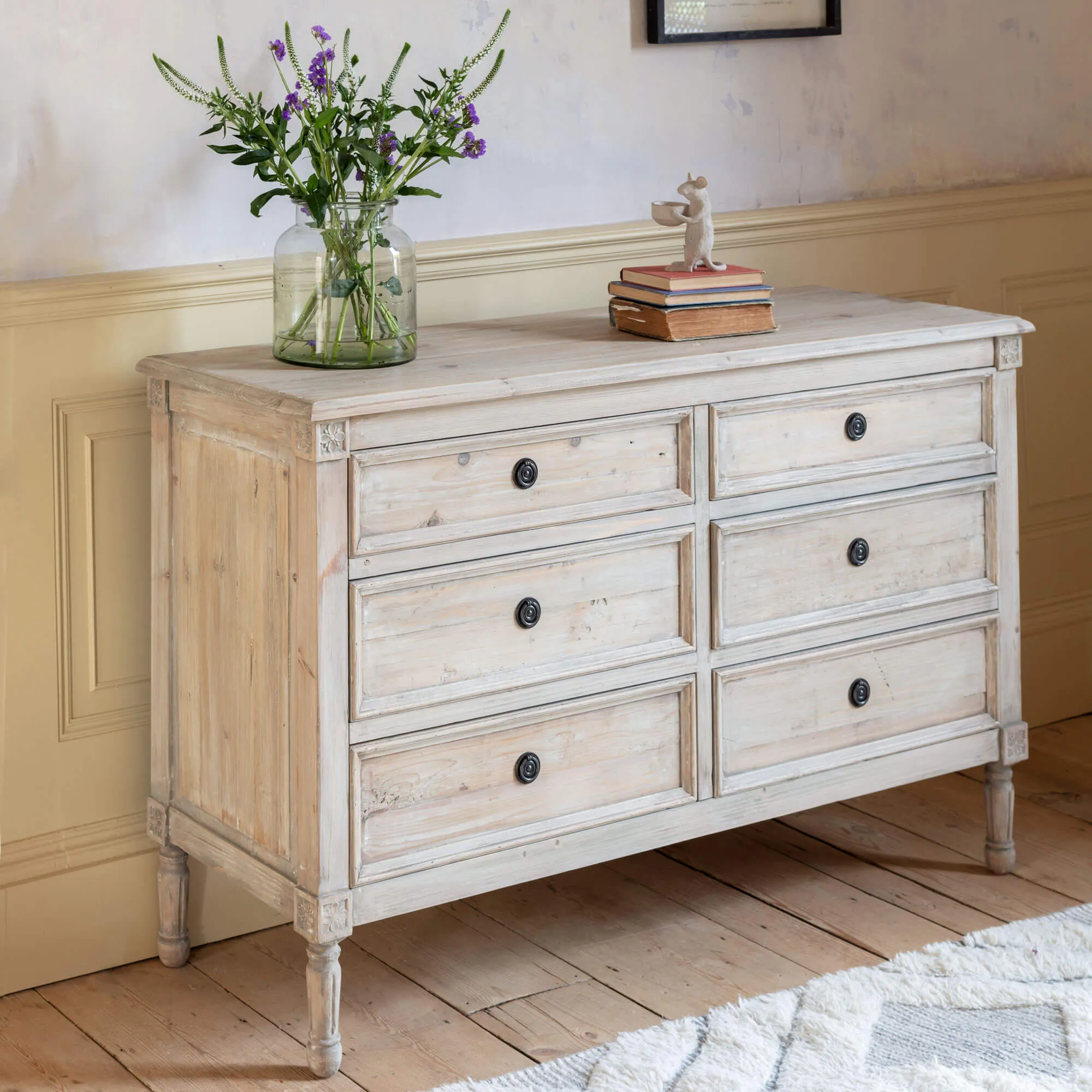 Enid 6-Drawer Chest of Drawers - Fir Wood