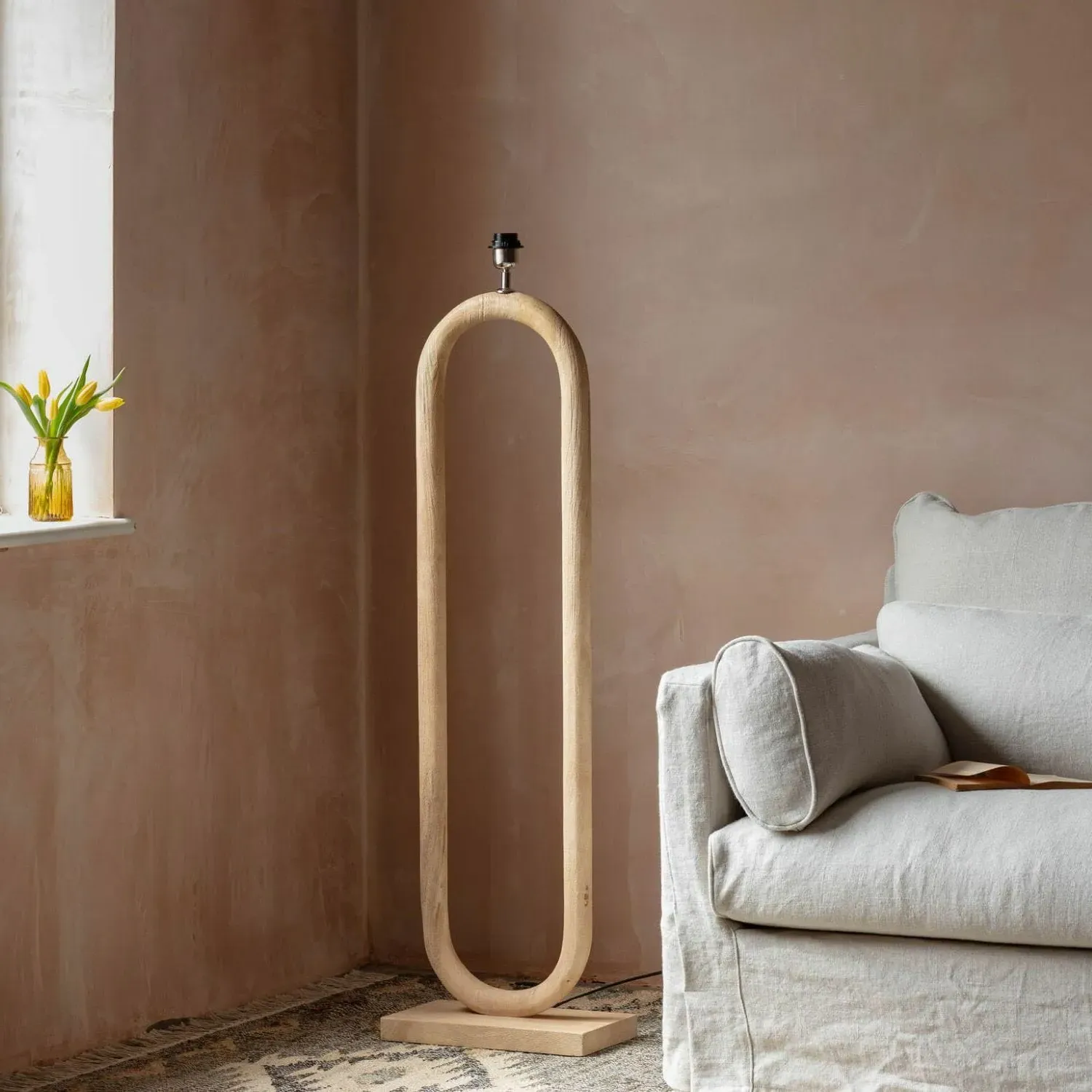 Enzo Wooden Floor Lamp - Mango Wood