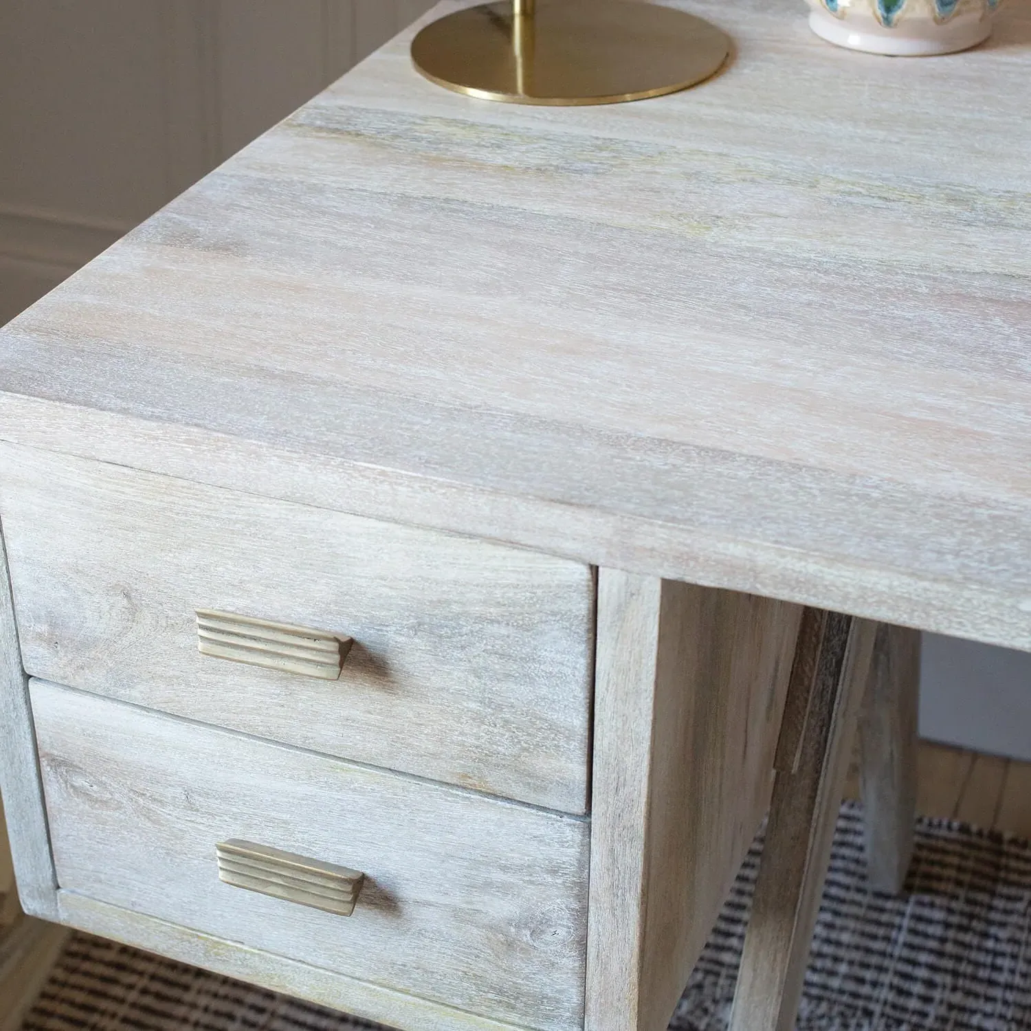 Ernest Writing Desk with Drawers - Mango Wood