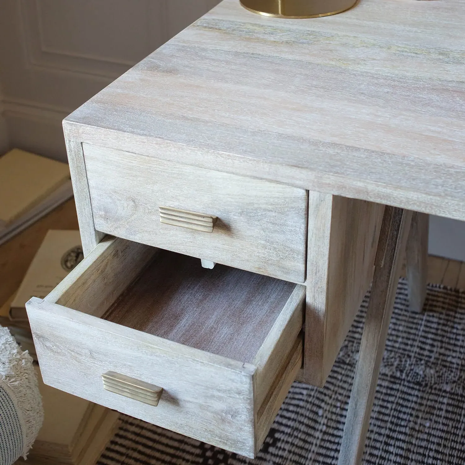 Ernest Writing Desk with Drawers - Mango Wood