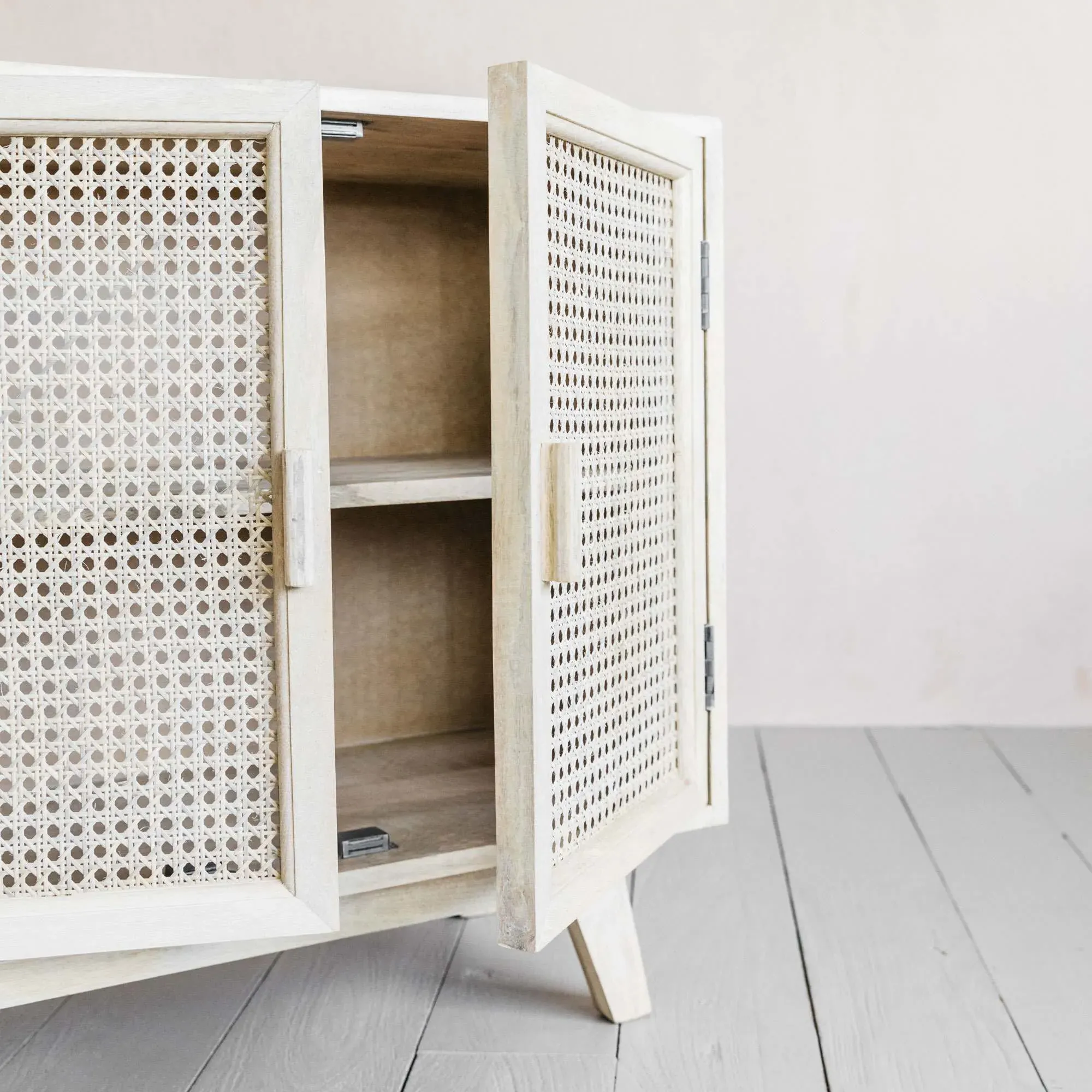 Esben Four Door Sideboard - White, Mango Wood