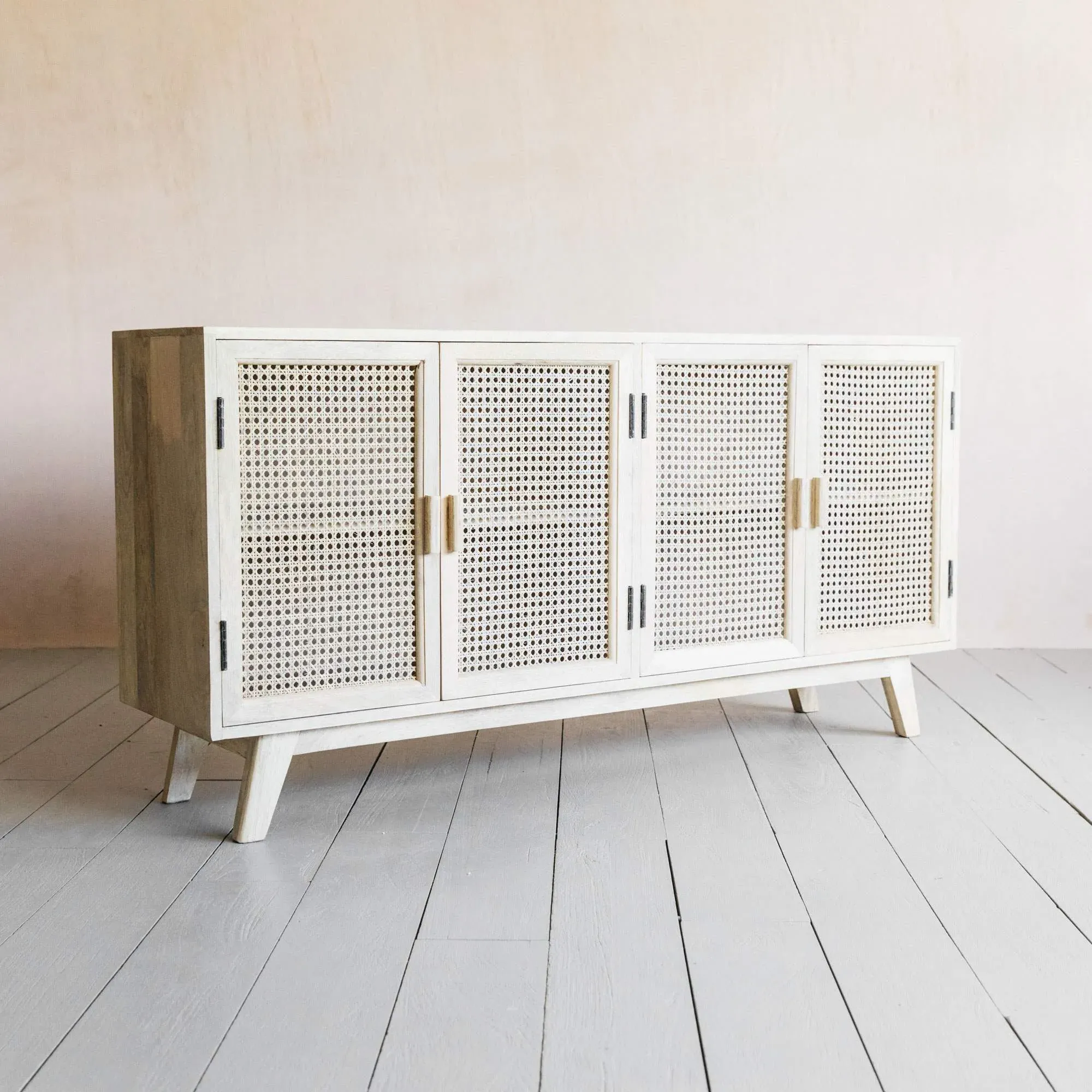 Esben Four Door Sideboard - White, Mango Wood image