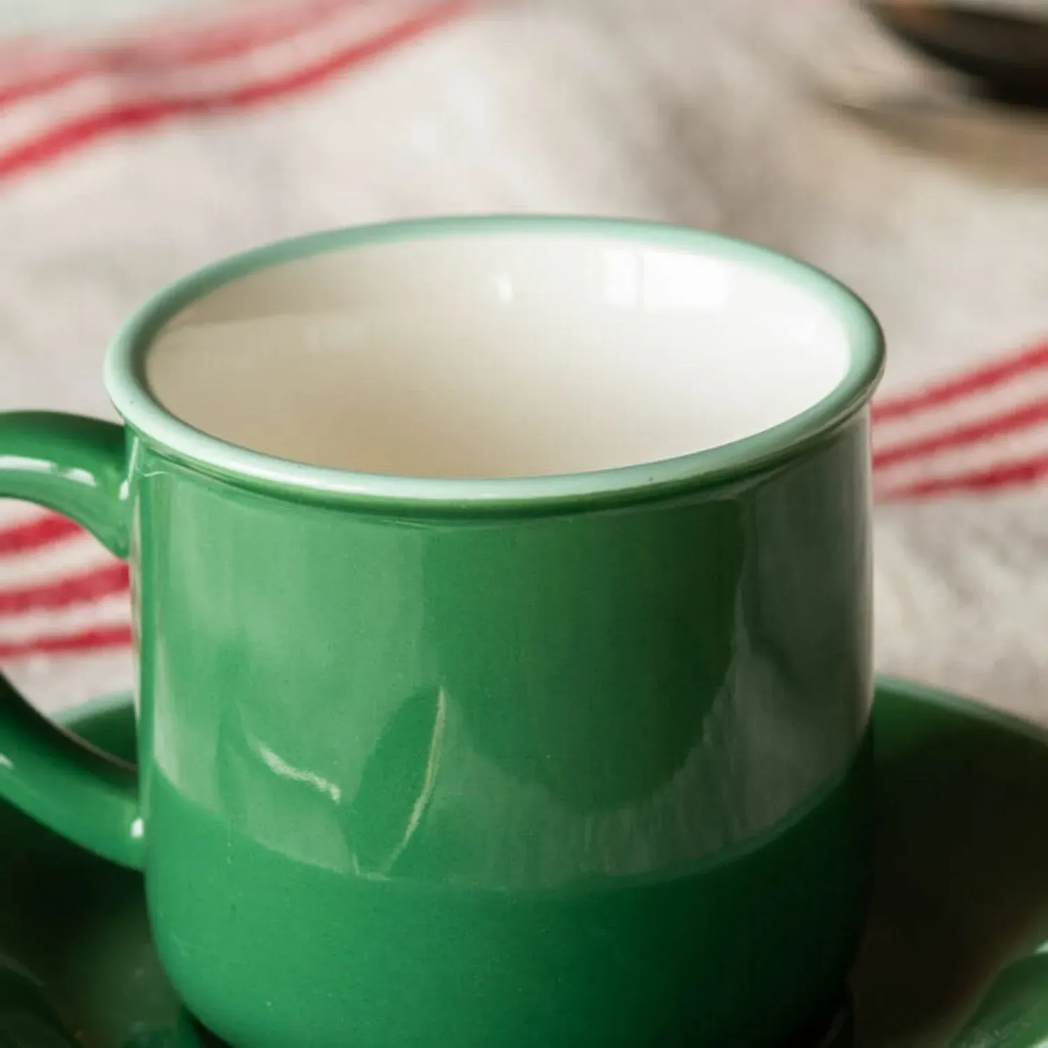 Espresso Cup and Saucer - Green, Ceramic