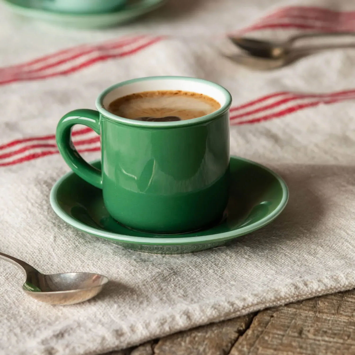 Espresso Cup and Saucer - Green, Ceramic image