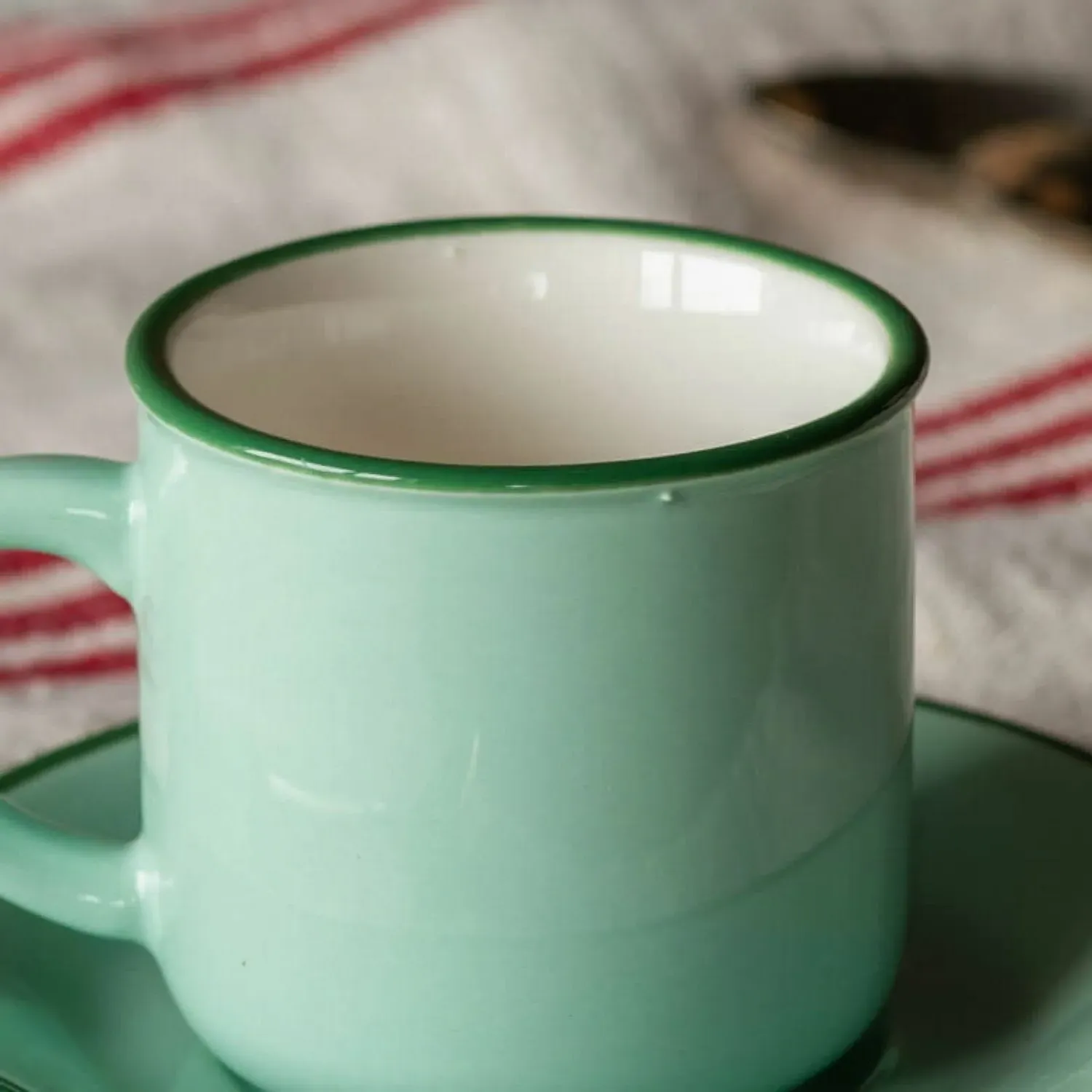 Espresso Cup and Saucer - Light Green, Ceramic