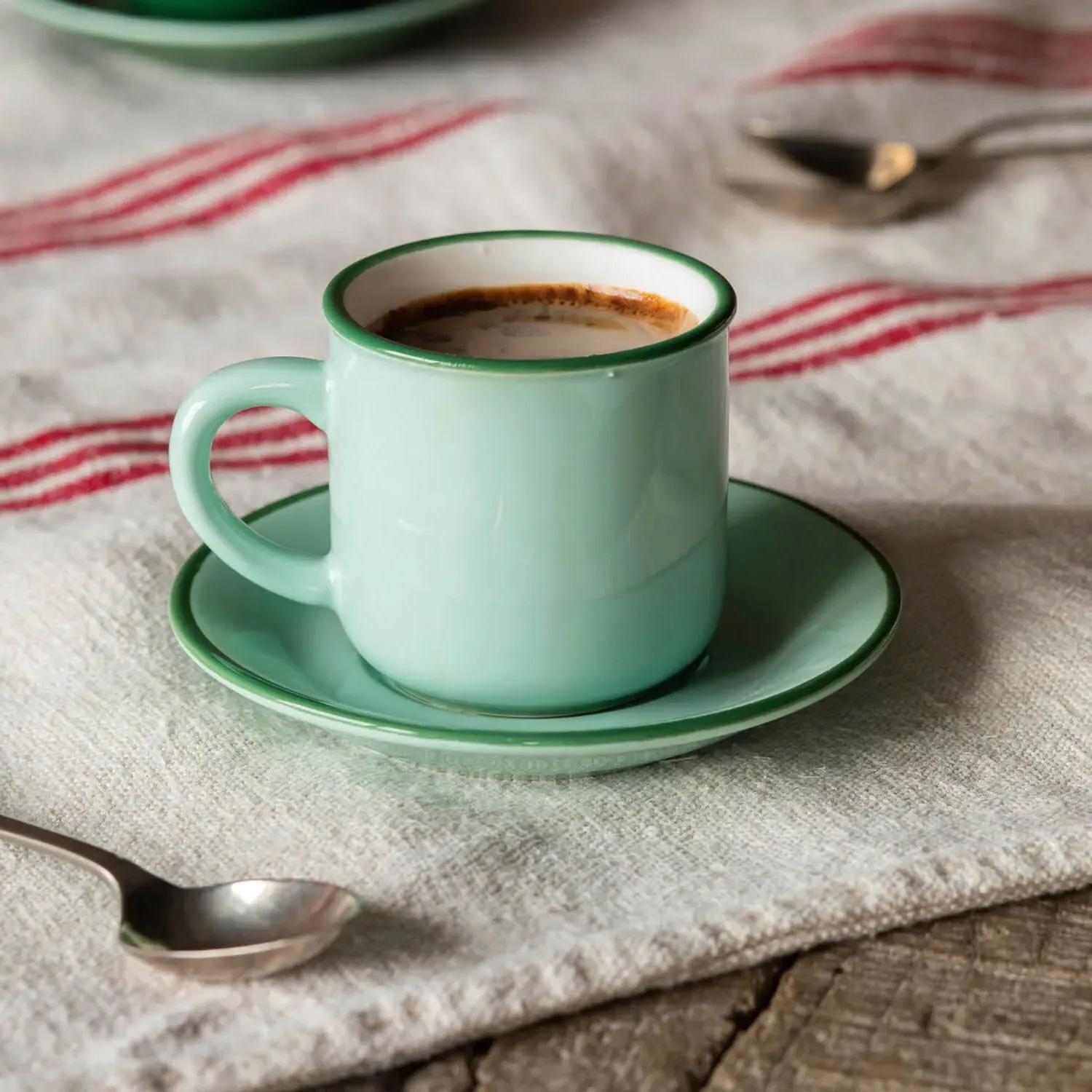 Espresso Cup and Saucer - Light Green, Ceramic