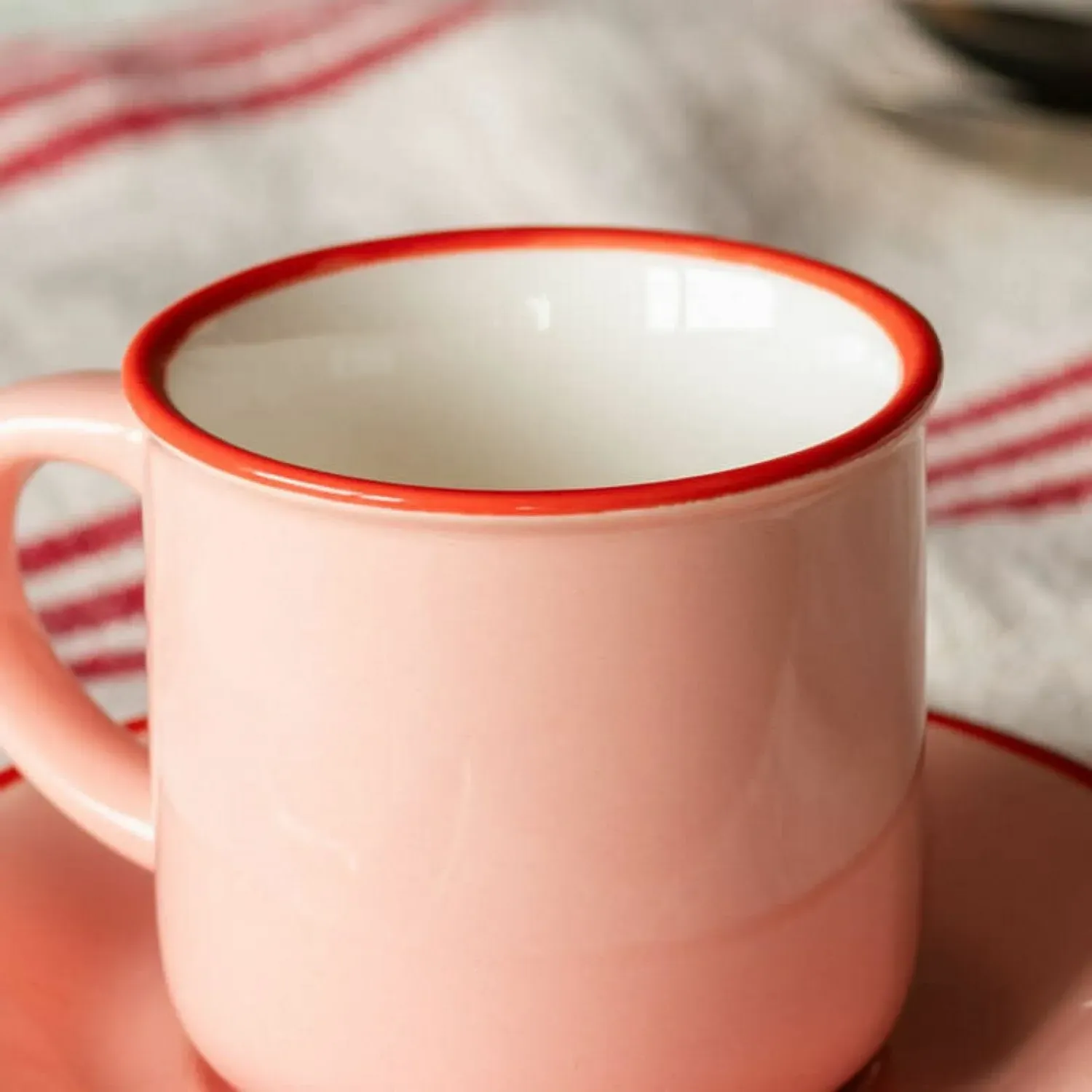 Espresso Cup and Saucer - Pink, Ceramic