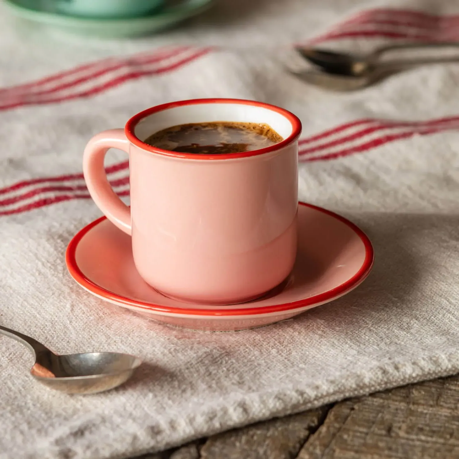 Espresso Cup and Saucer - Pink, Ceramic