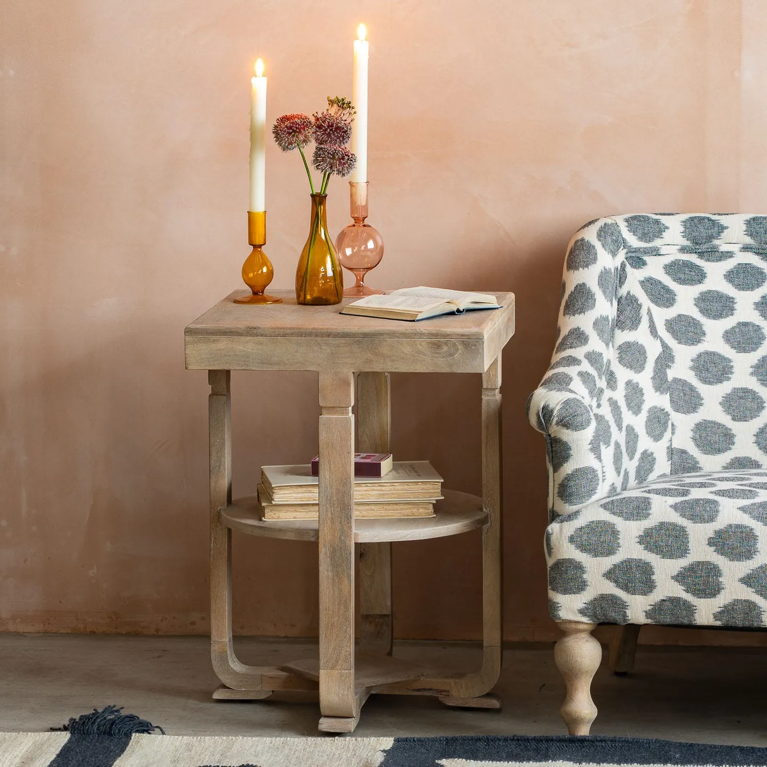 Estelle Side Table - Natural, Mango Wood