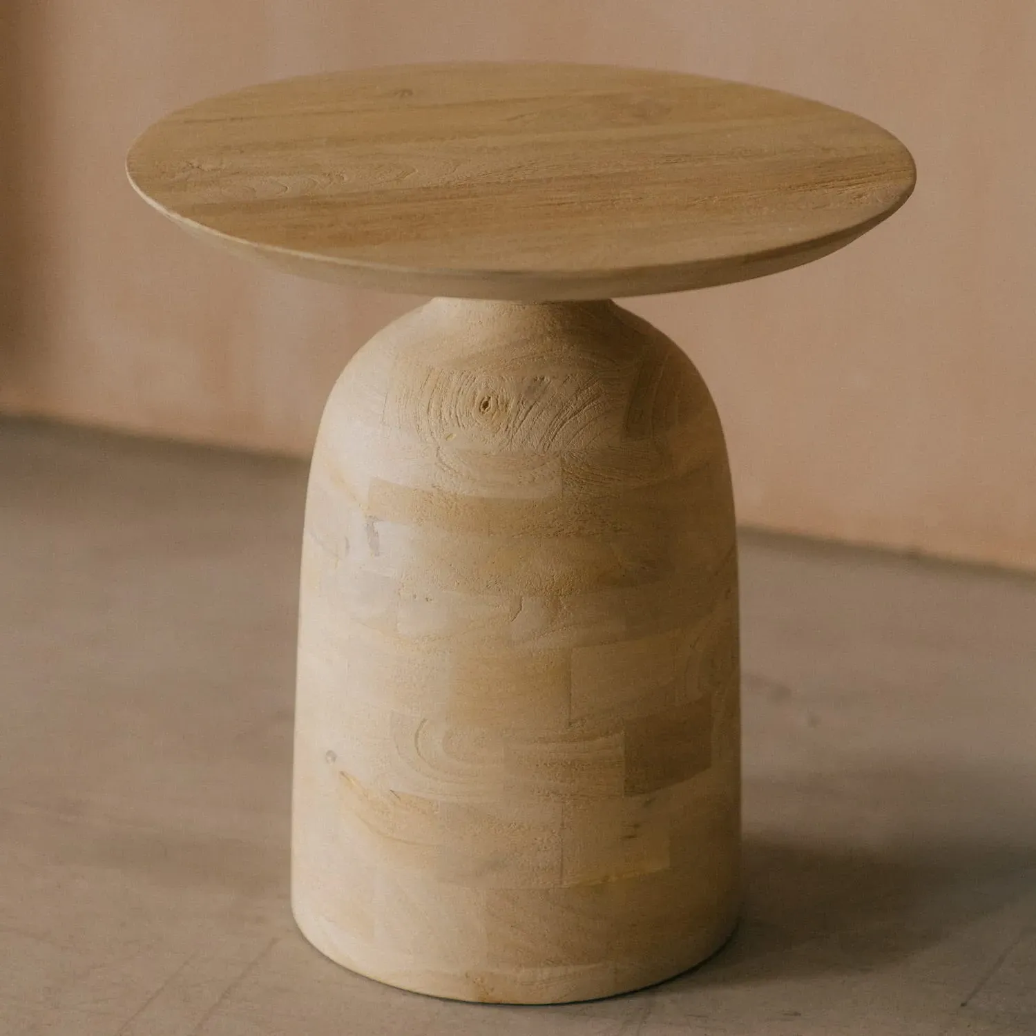 Evie Round Side Table - Natural, Mango Wood