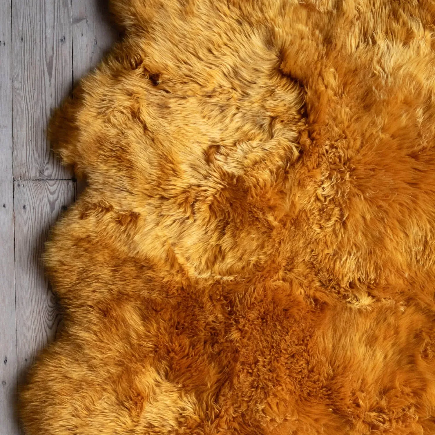 Extra Large Quad Sheepskin Rug - Mustard