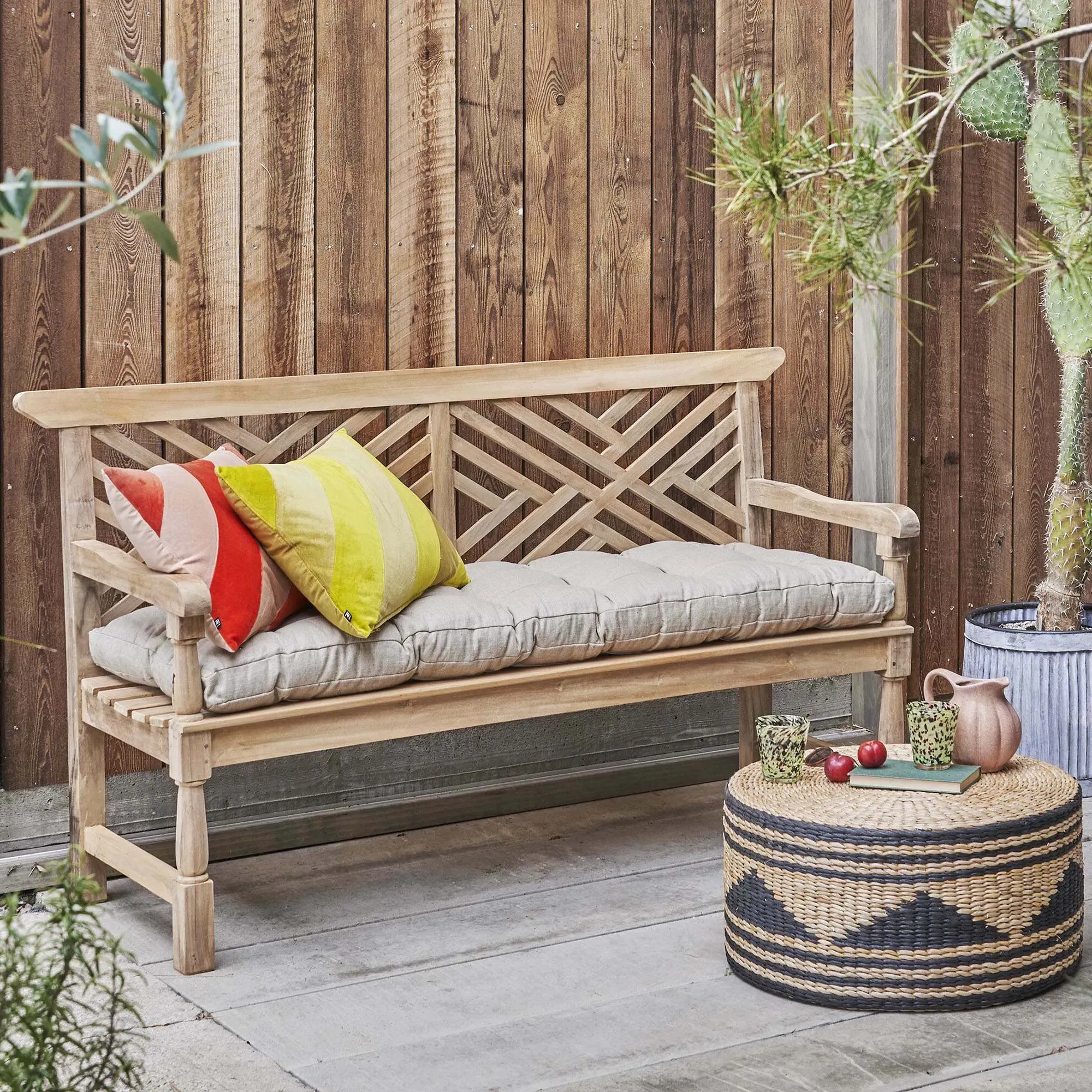 Extra Long Seat Pad - Natural, Linen image