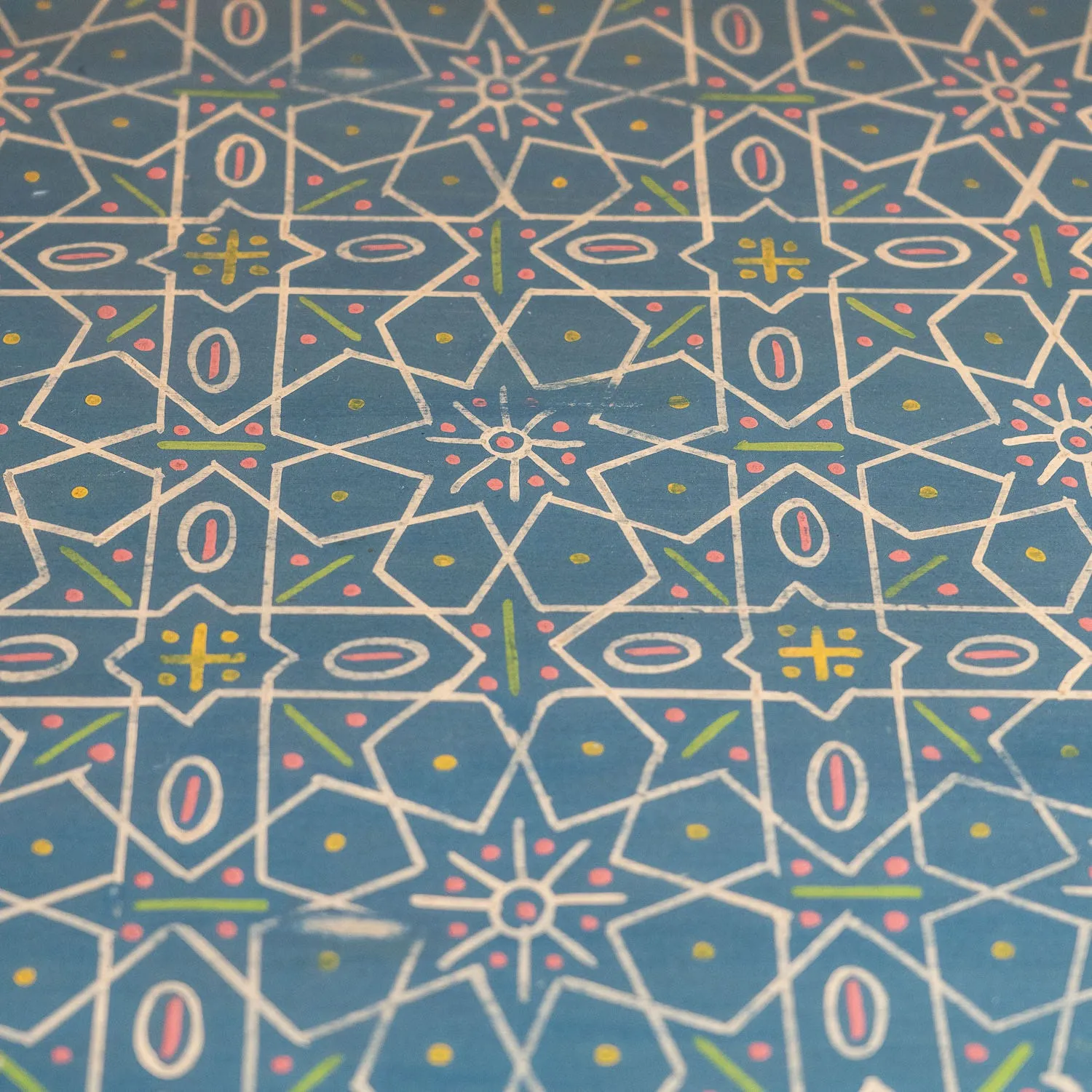 Faiza Painted Wooden Desk - Aqua Blue, Mango Wood