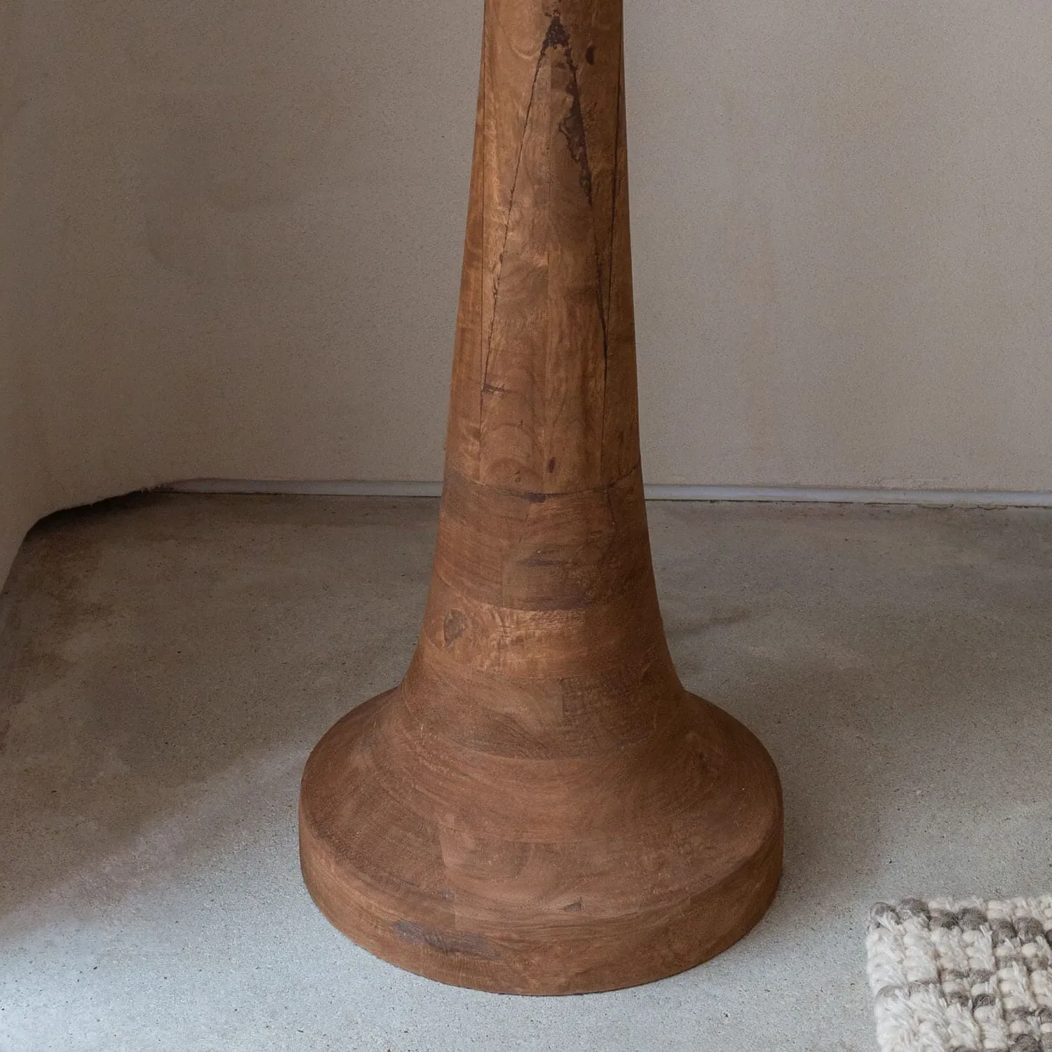 Farly Wood Floor Lamp with Shade - Black, Mango Wood