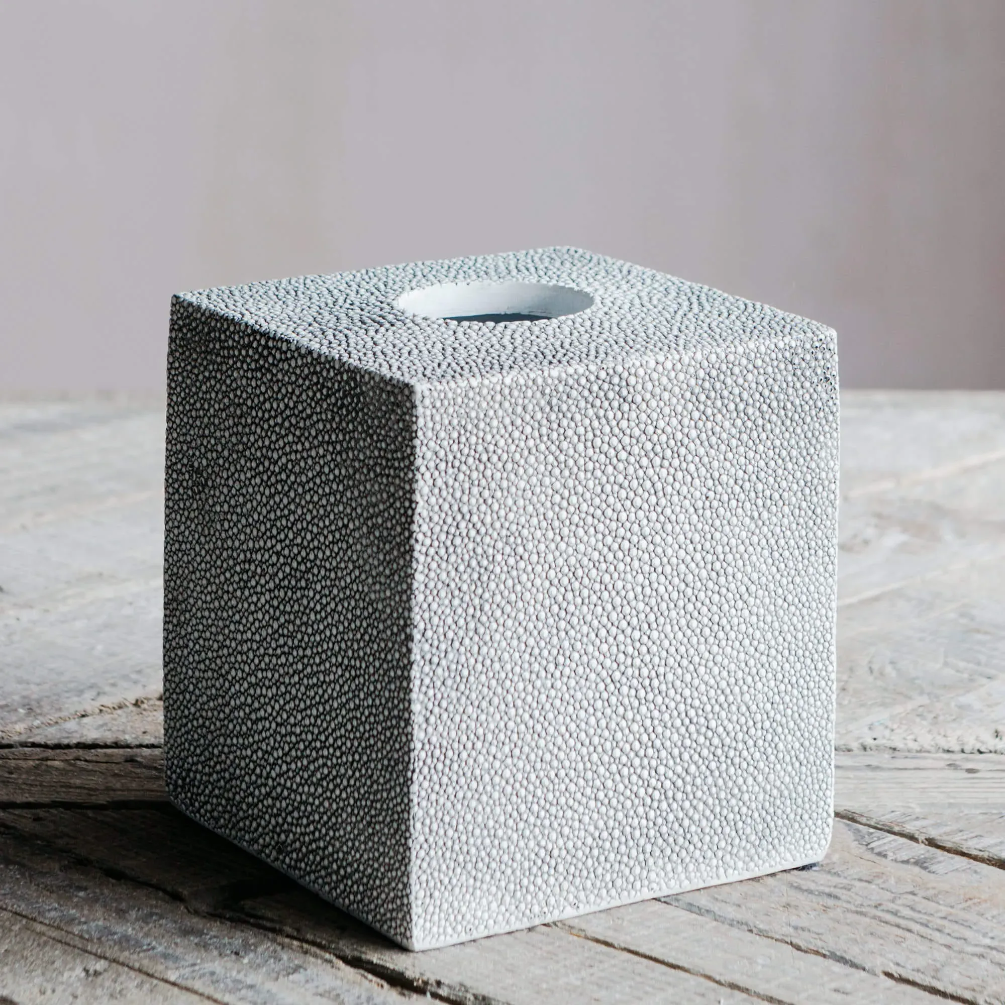 Faux Shagreen Tissue Box - Resin