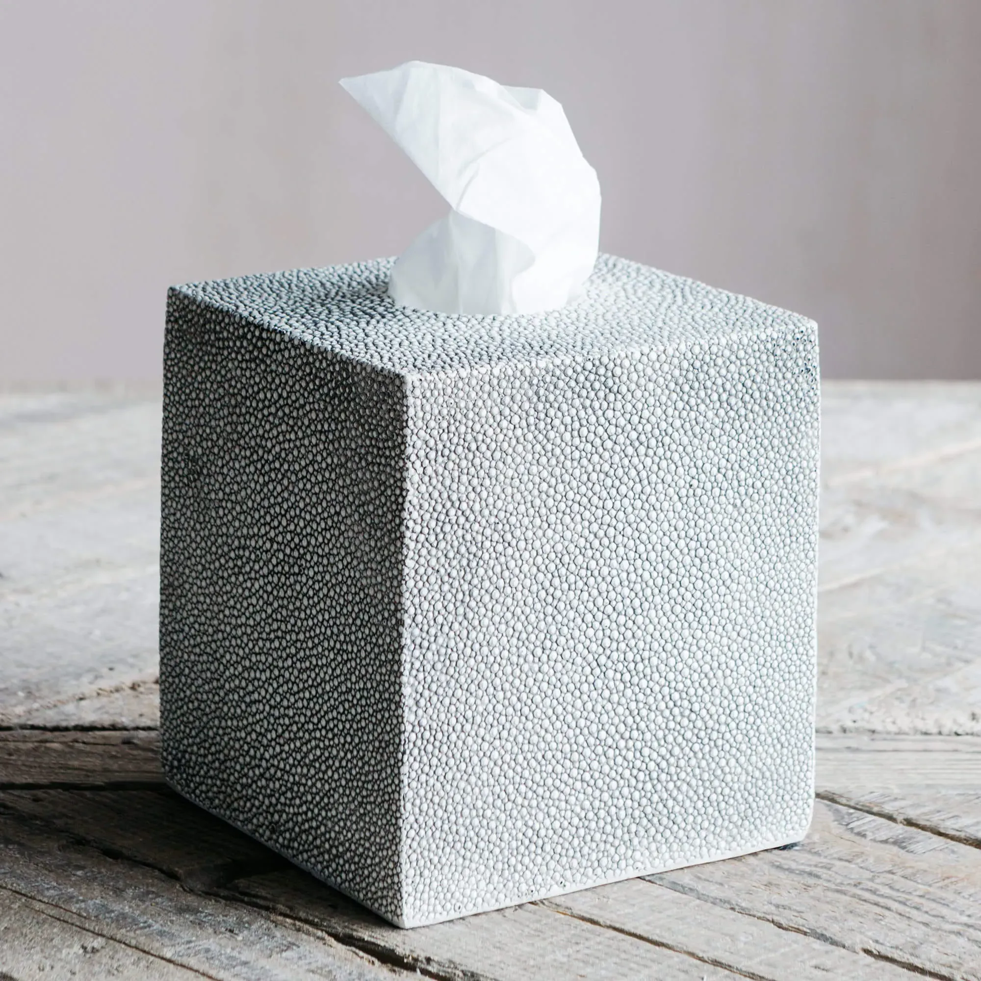 Faux Shagreen Tissue Box - Resin image