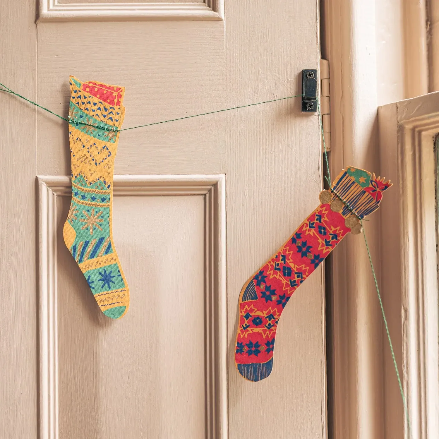 Festive Stockings Garland - Paper