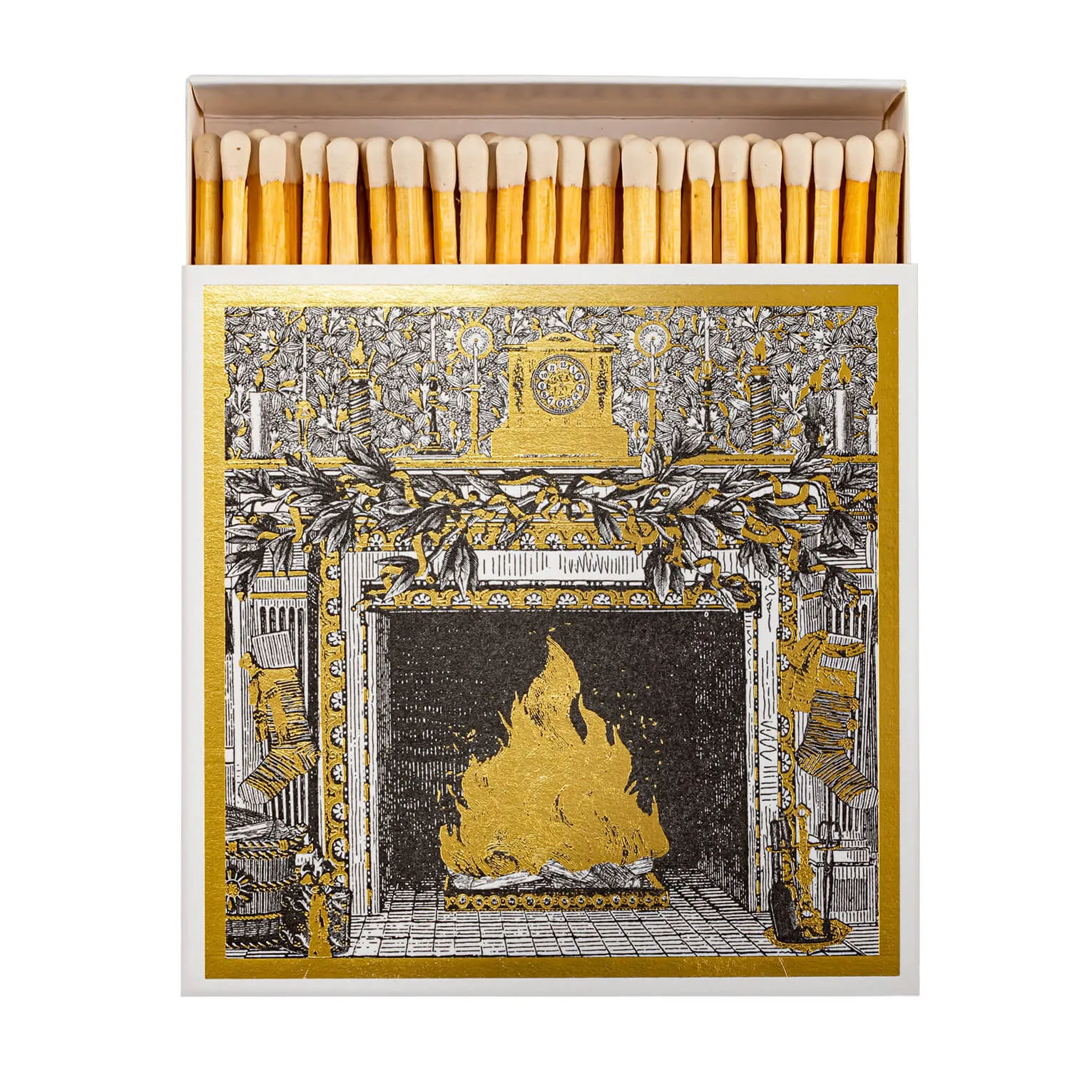 Fireside Illustration Matches - Black and White image