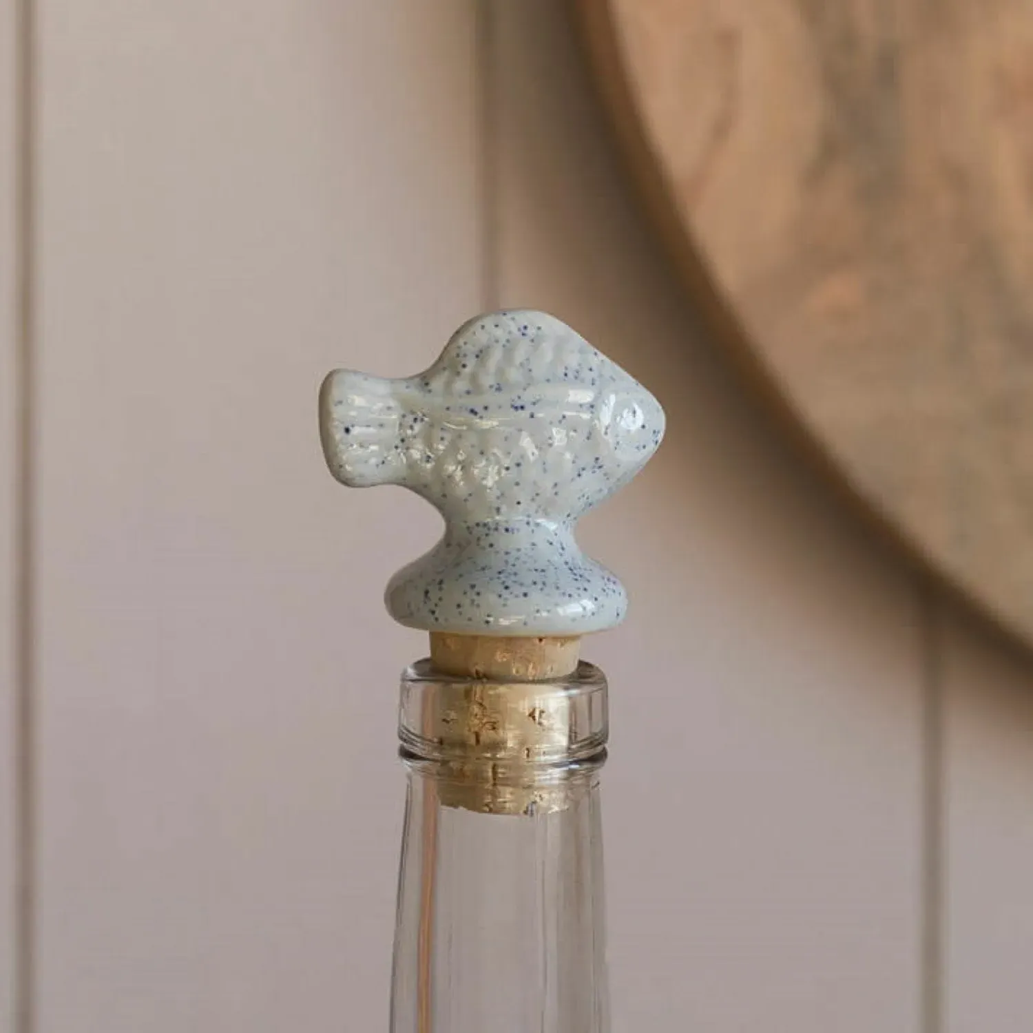 Fish Bottle Stopper - White, Ceramic image