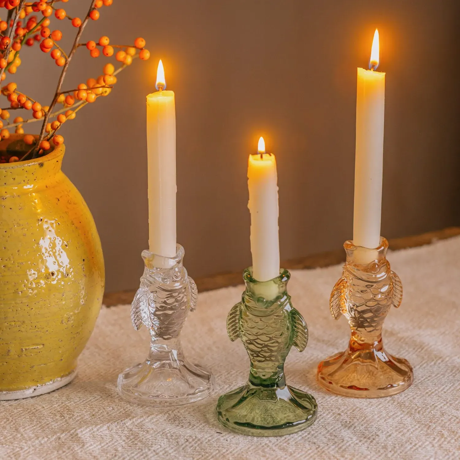 Fish Candle Holder - Clear Glass image