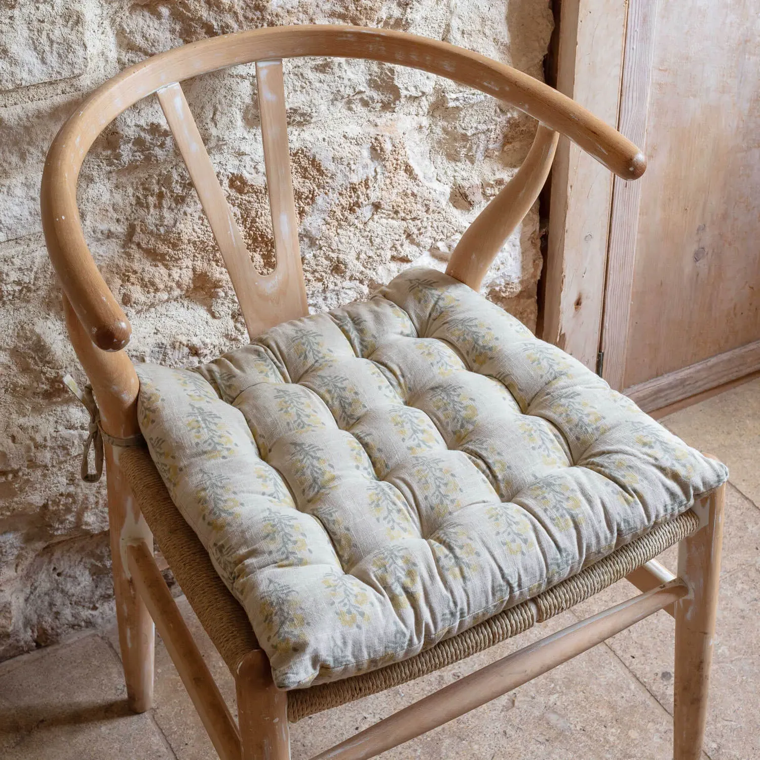 Flora Block Printed Seat Pad - Cotton