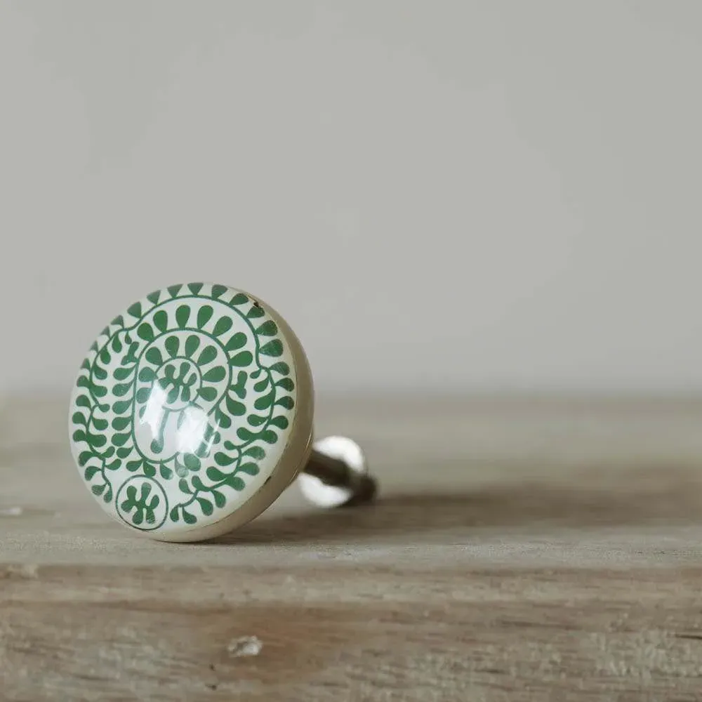 Floral Resin Knob - Green image