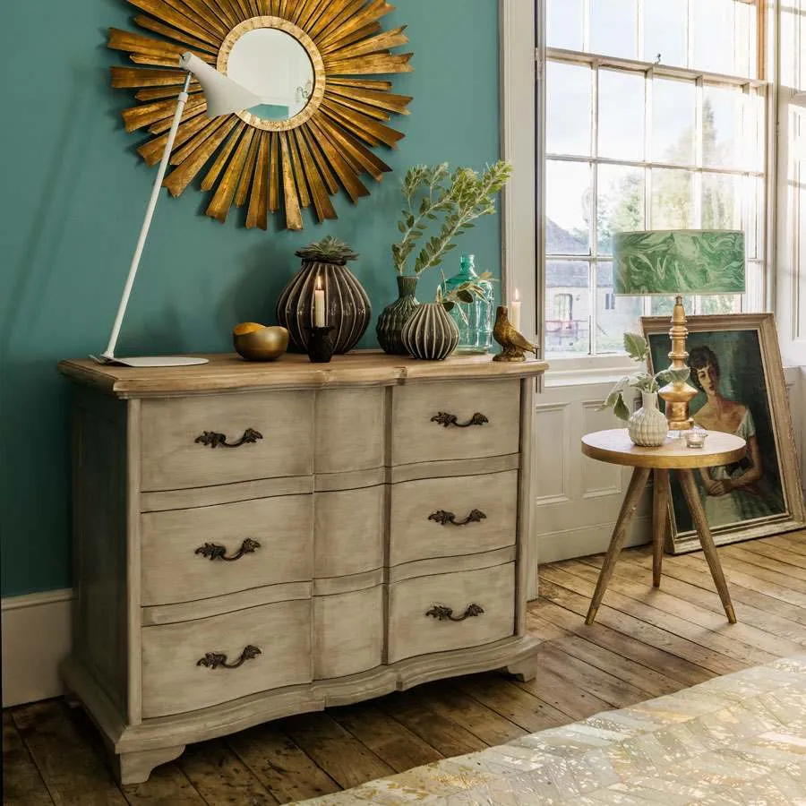 Florence Large Chest of Drawers - Grey, Mango Wood