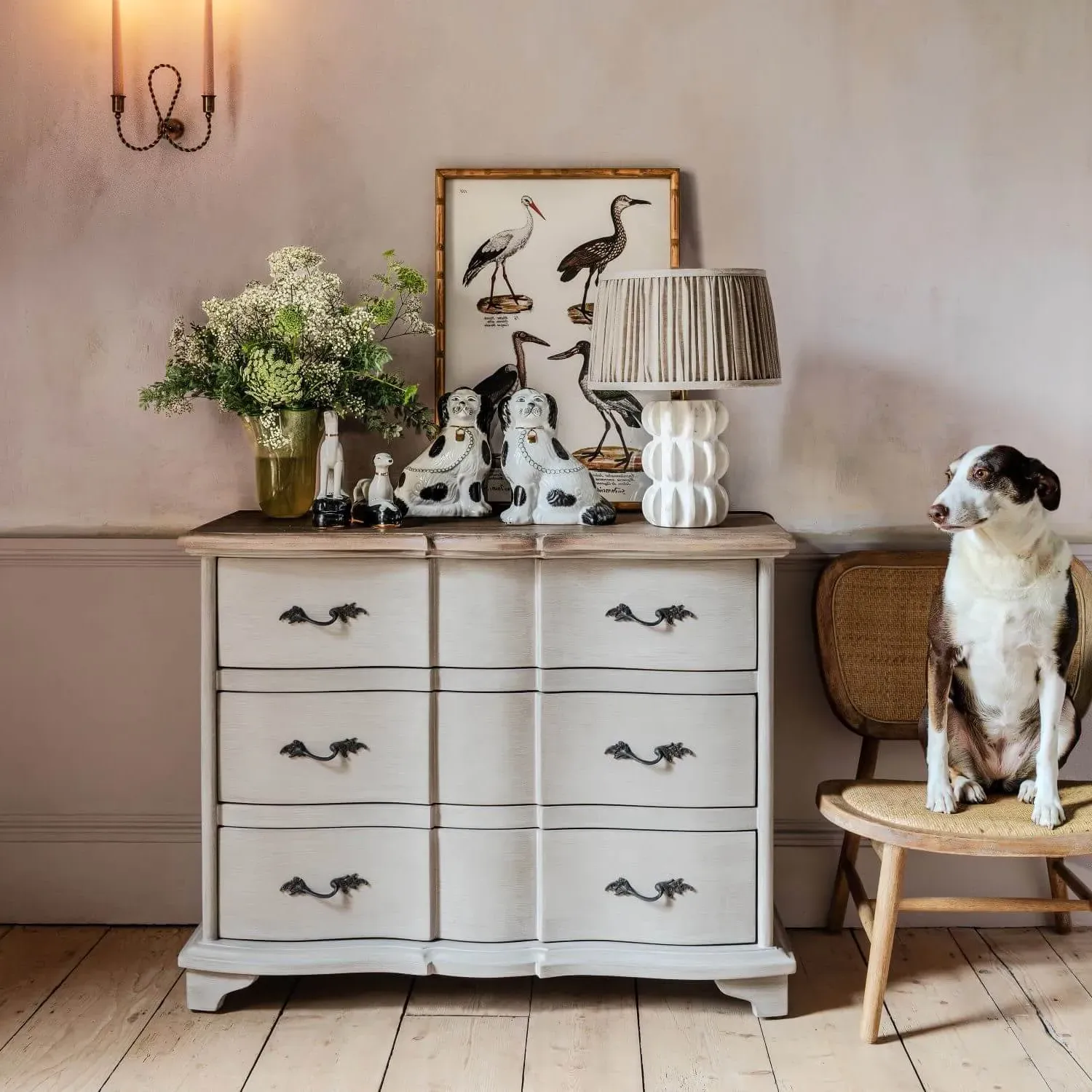 Florence Large Chest of Drawers - Grey, Mango Wood