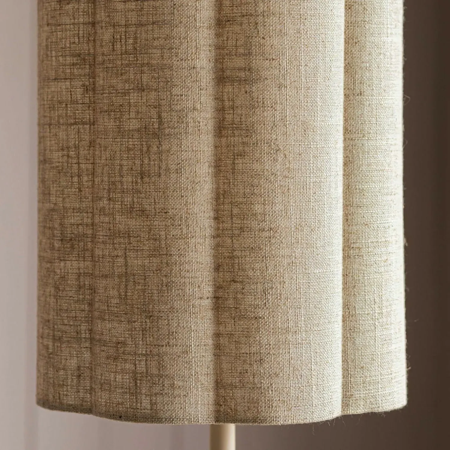 Fluted Fabric Table Lamp - Natural Linen