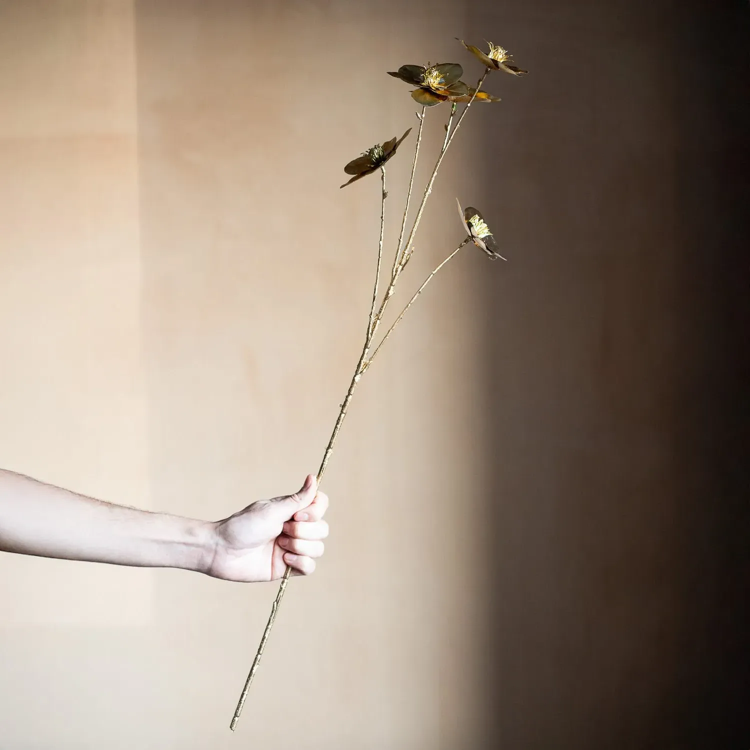 Foil Hellebore Spray - Gold