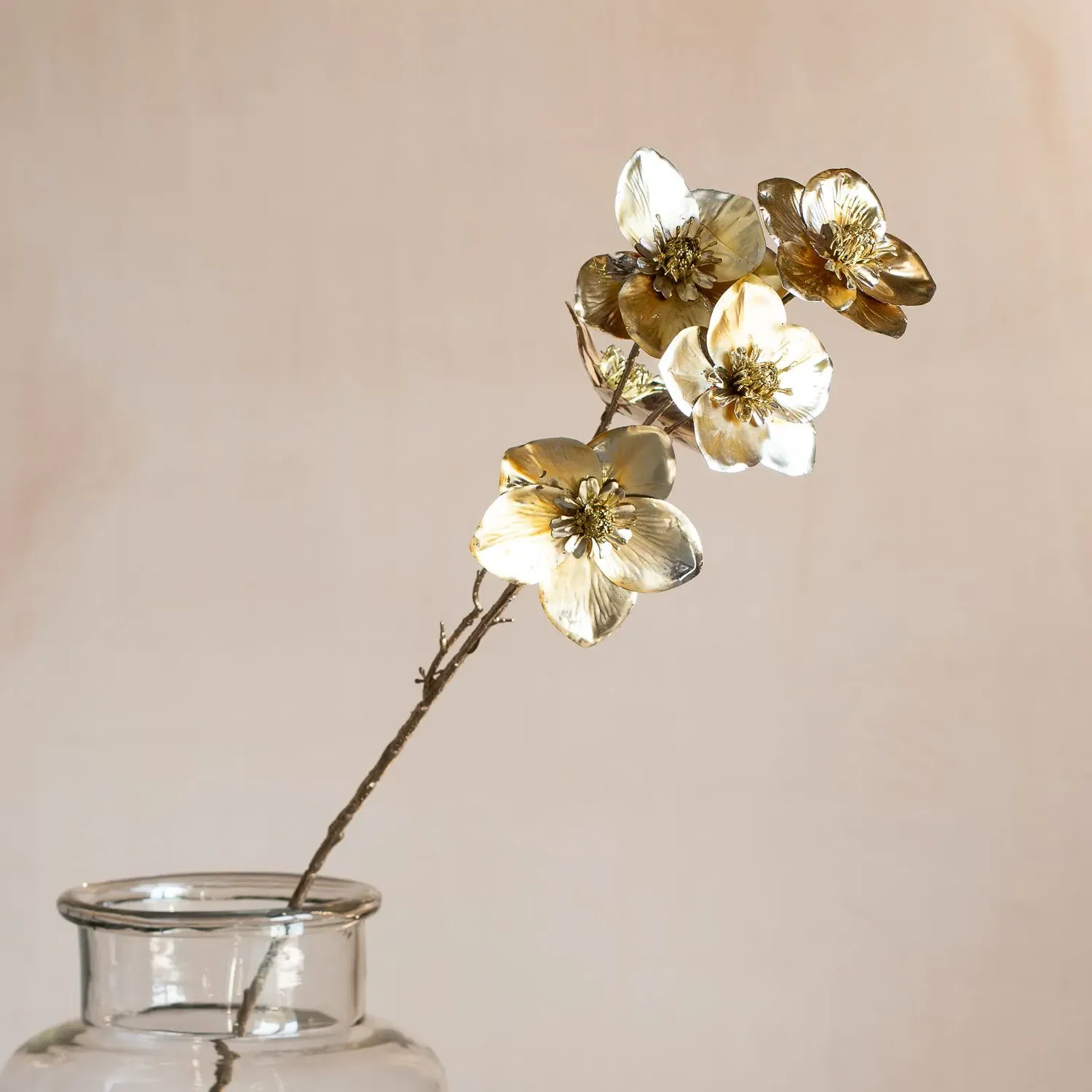 Foil Hellebore Spray - Gold