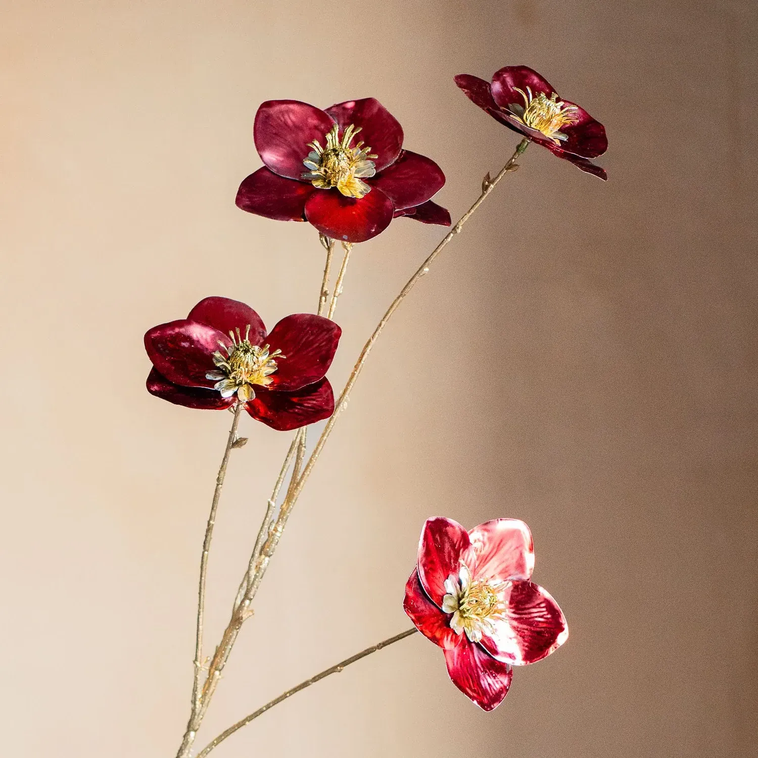 Foil Hellebore Spray - Red