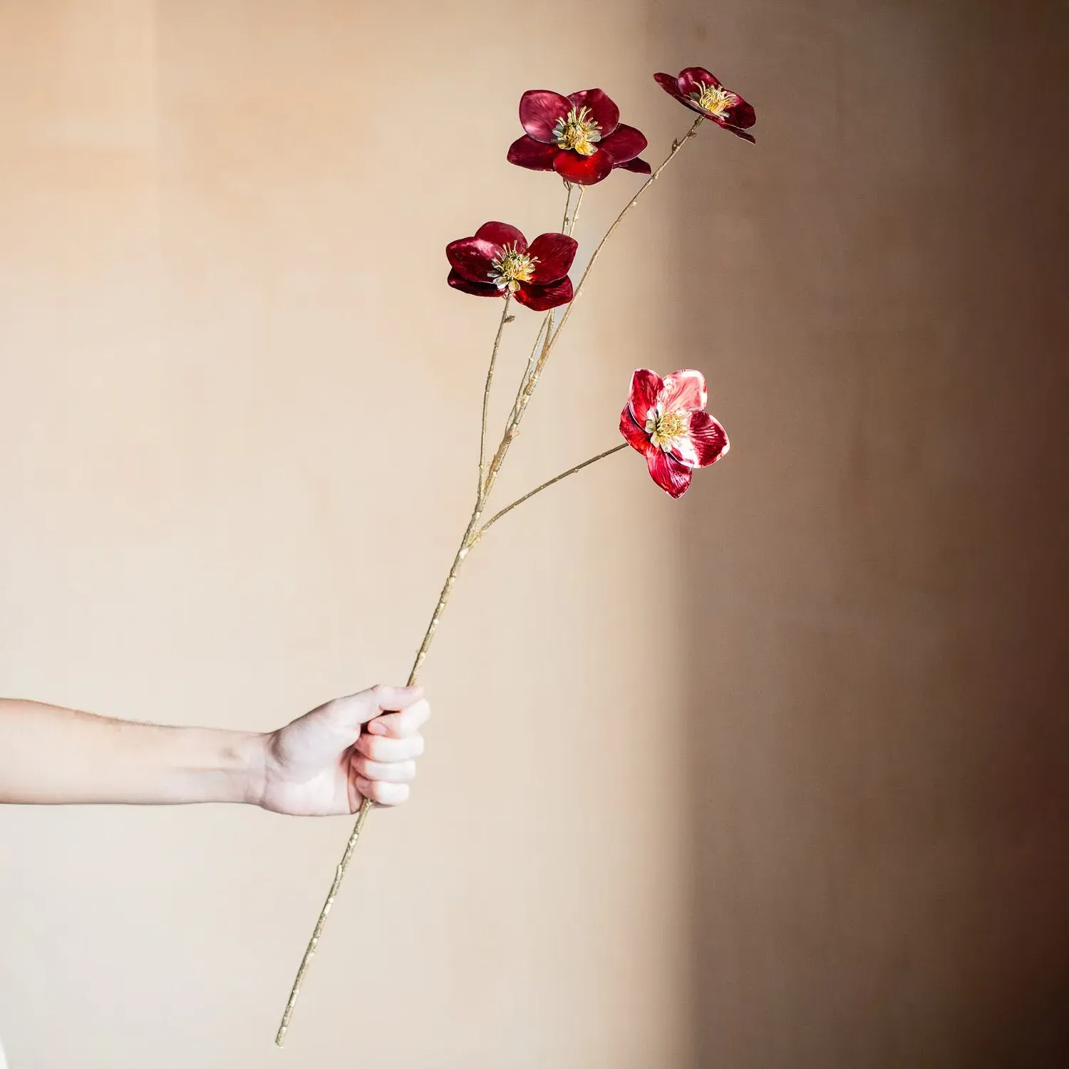 Foil Hellebore Spray - Red