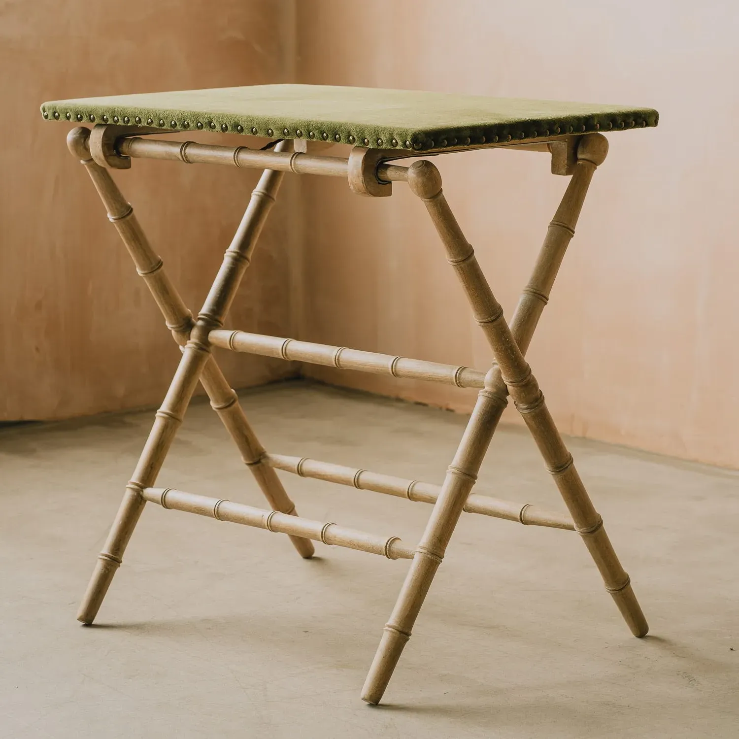 Foldable Card Table - Moss Green, Mango Wood image