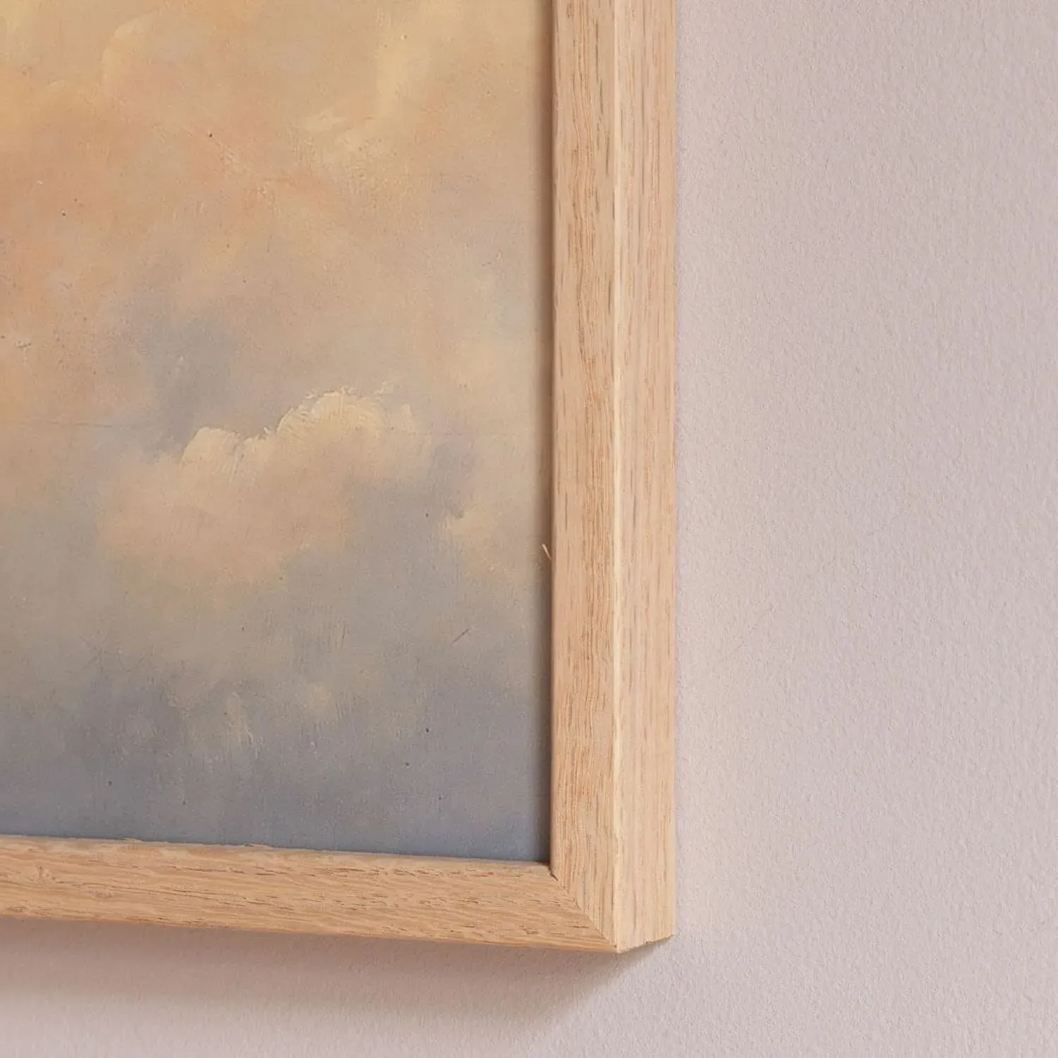 Framed Dark Clouds Print - Oak