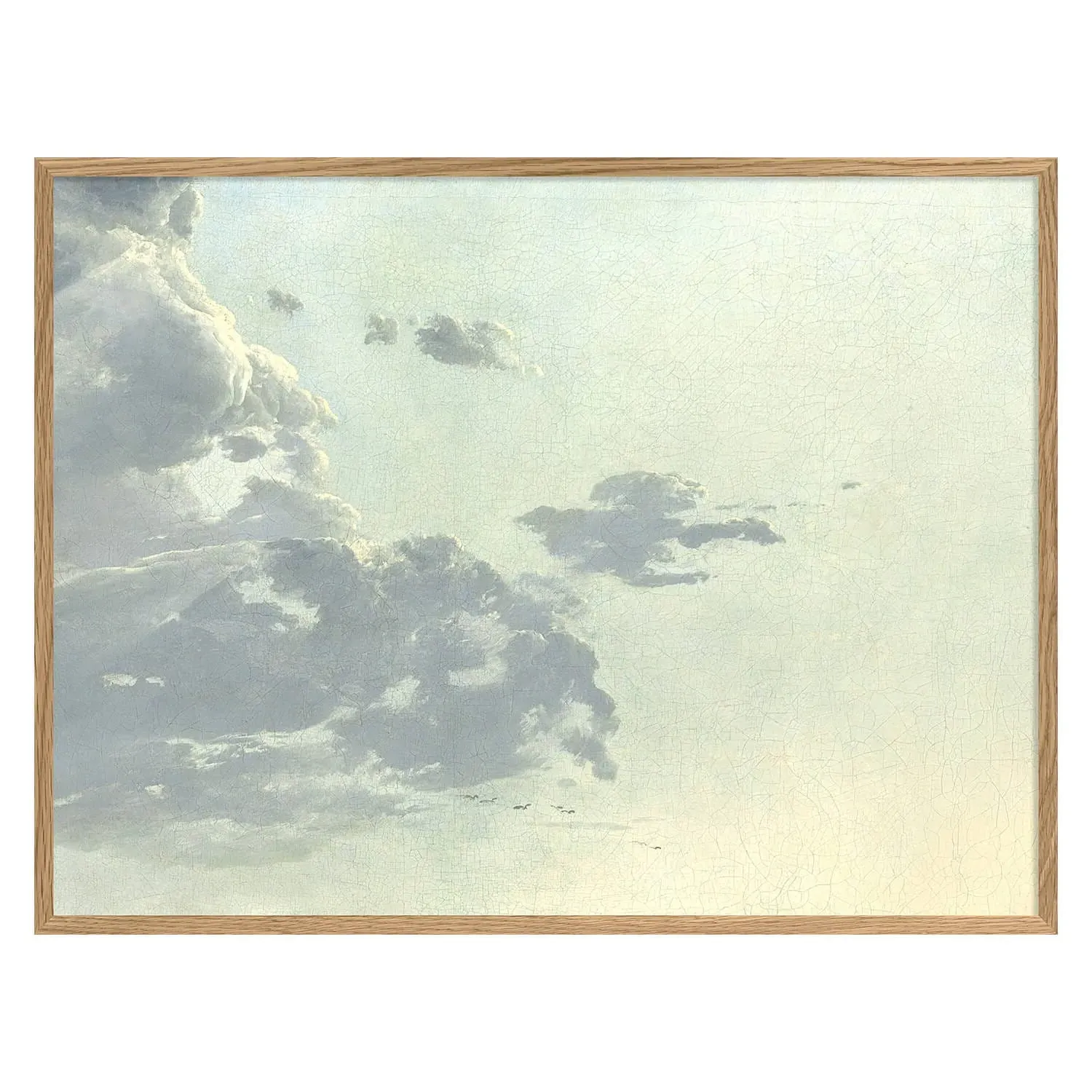 Framed Evening Clouds Print - Oak