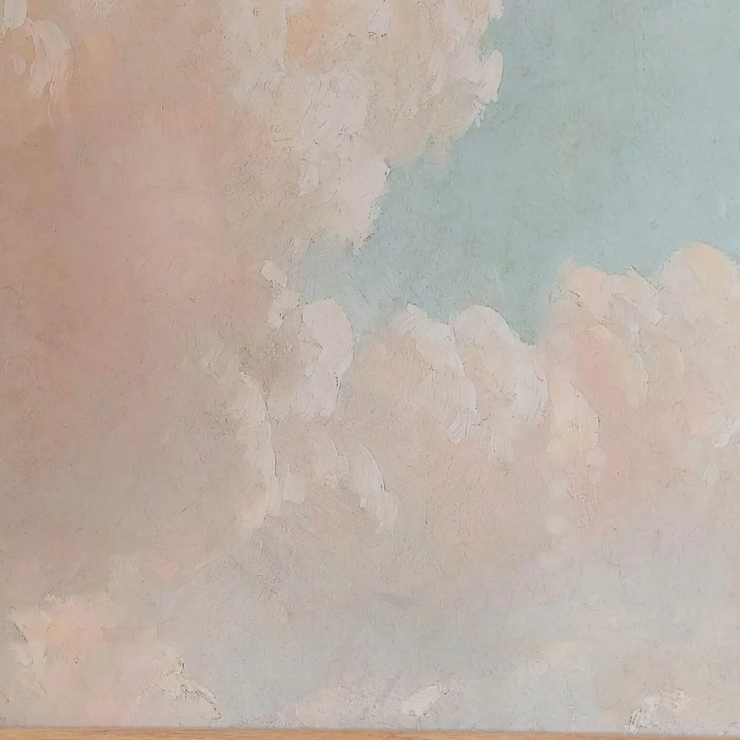 Framed Light Clouds Print Small - Oak