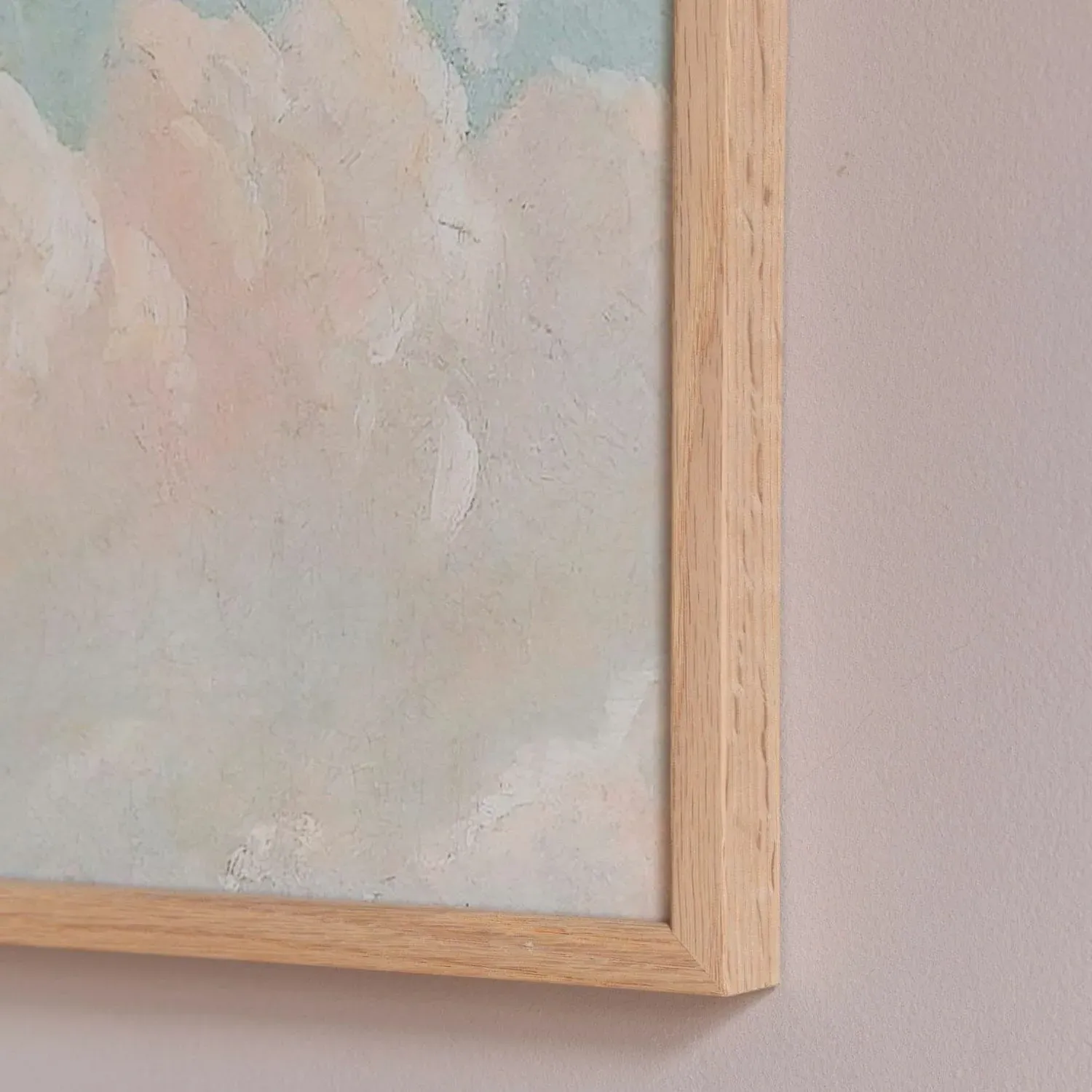 Framed Light Clouds Print Small - Oak