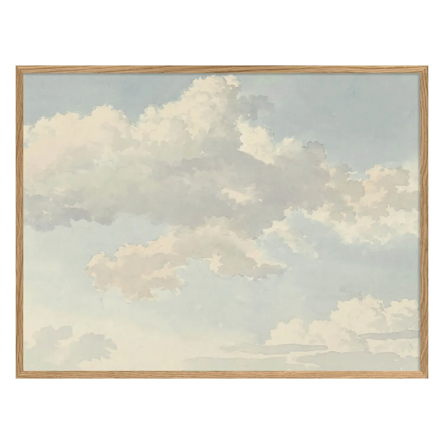 Framed Morning Clouds Print - Oak