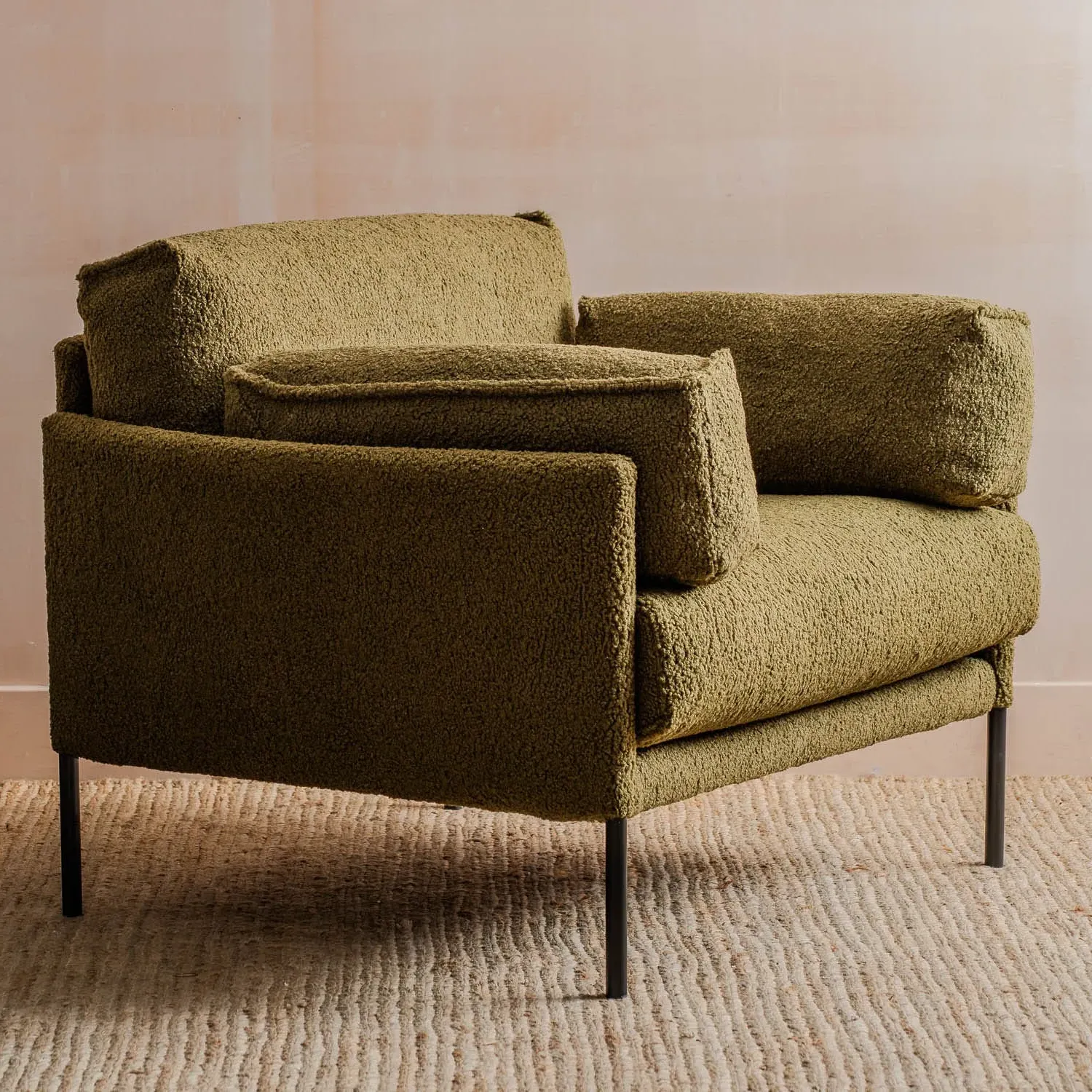 Franz Armchair - Olive, Boucle